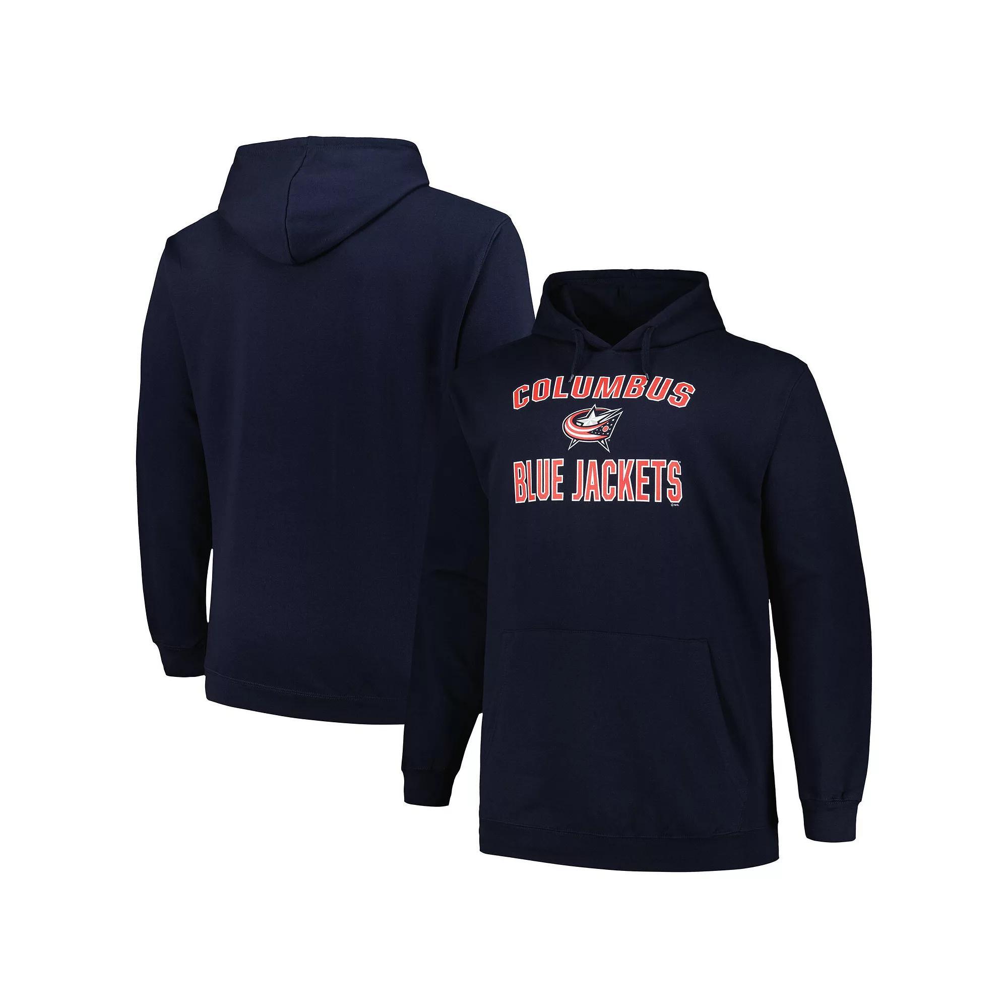 Mens Profile Columbus Blue Jackets Big & Tall Arch Over Logo Pullover Hoodie Product Image