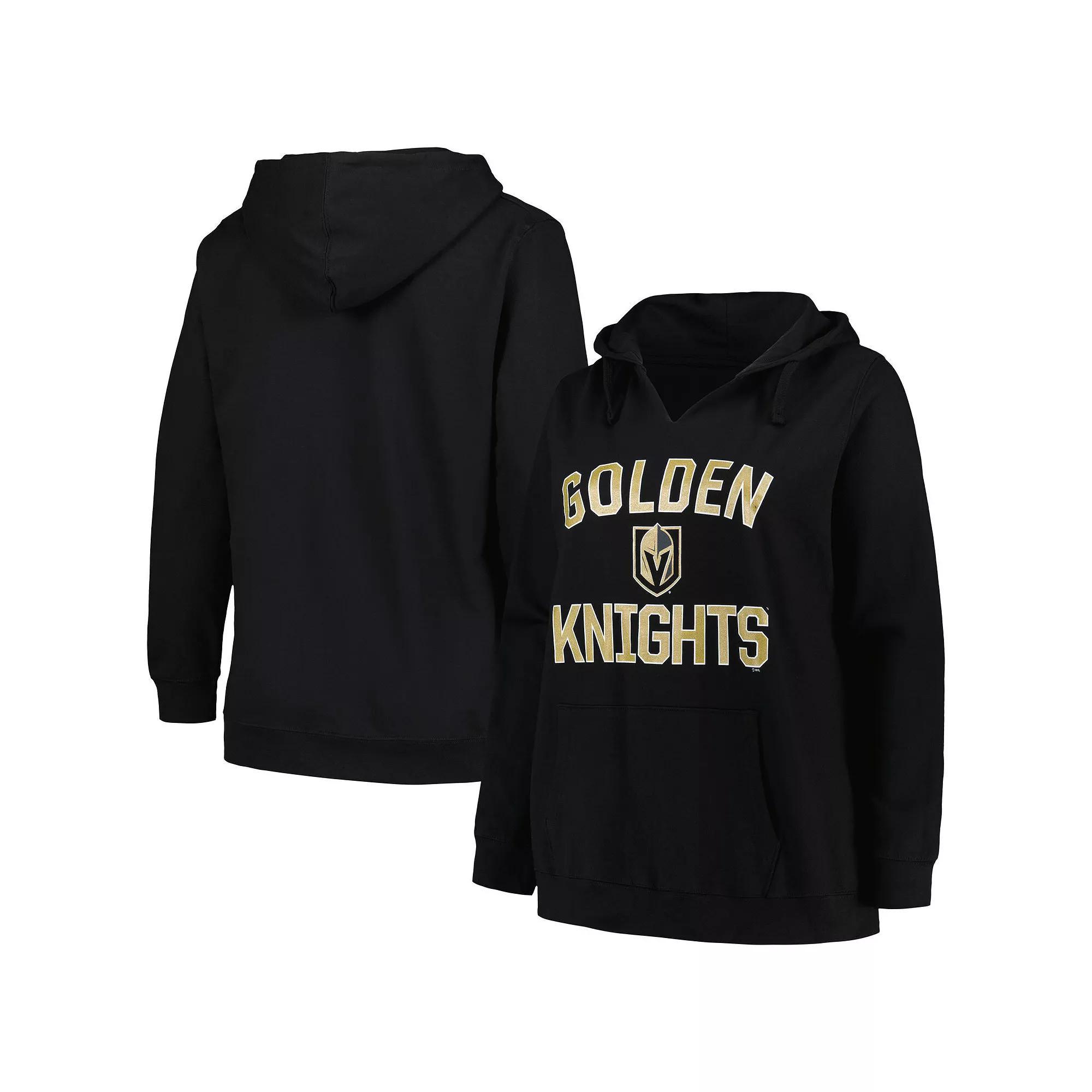 Women's Profile Black Vegas Golden Knights Plus Size Arch Over Logo Pullover Hoodie, Size: 1XL, Lvk Black Product Image