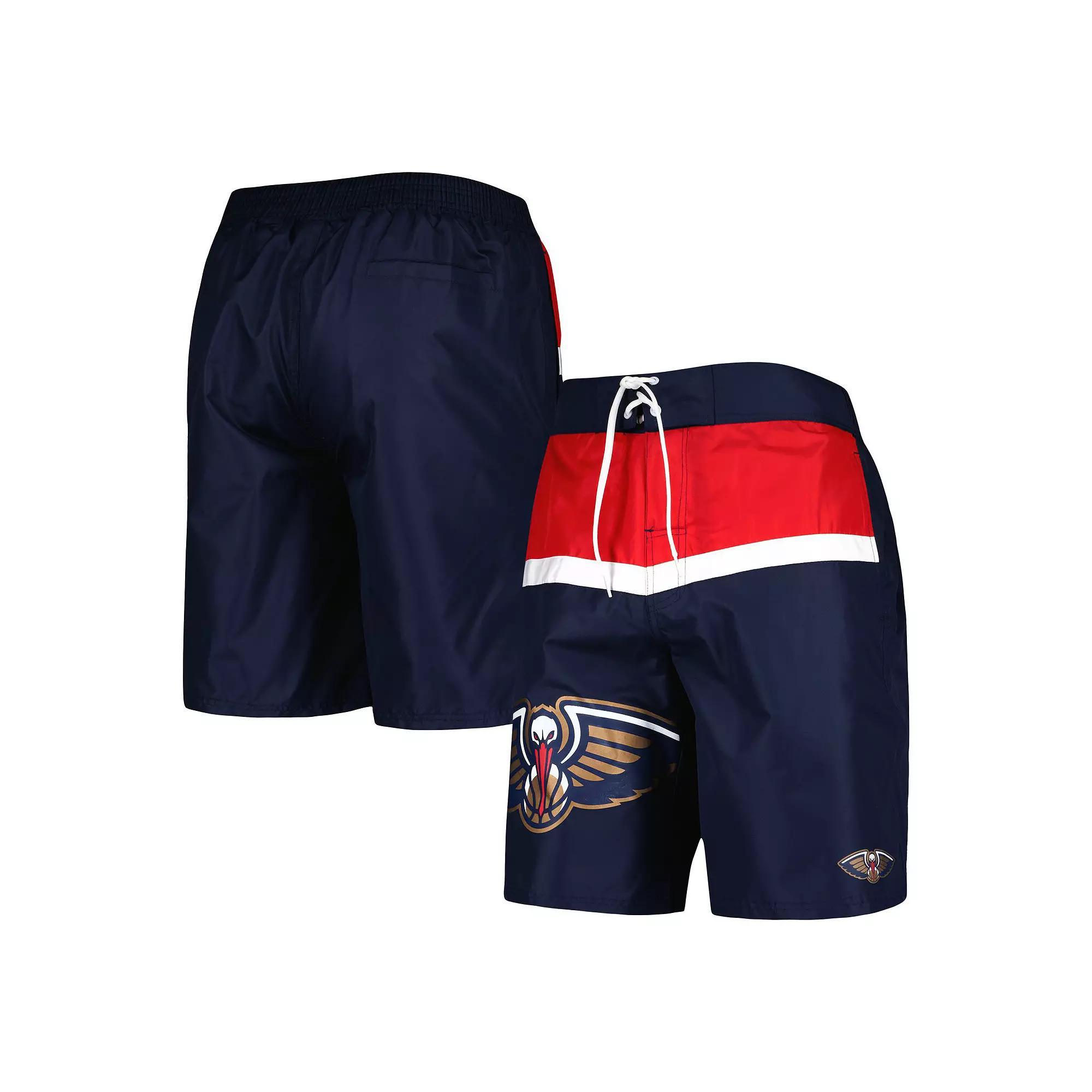 Men's G-III Sports by Carl Banks Navy New Orleans Pelicans Sea Wind Swim Trunks, Size: Large, Blue Product Image