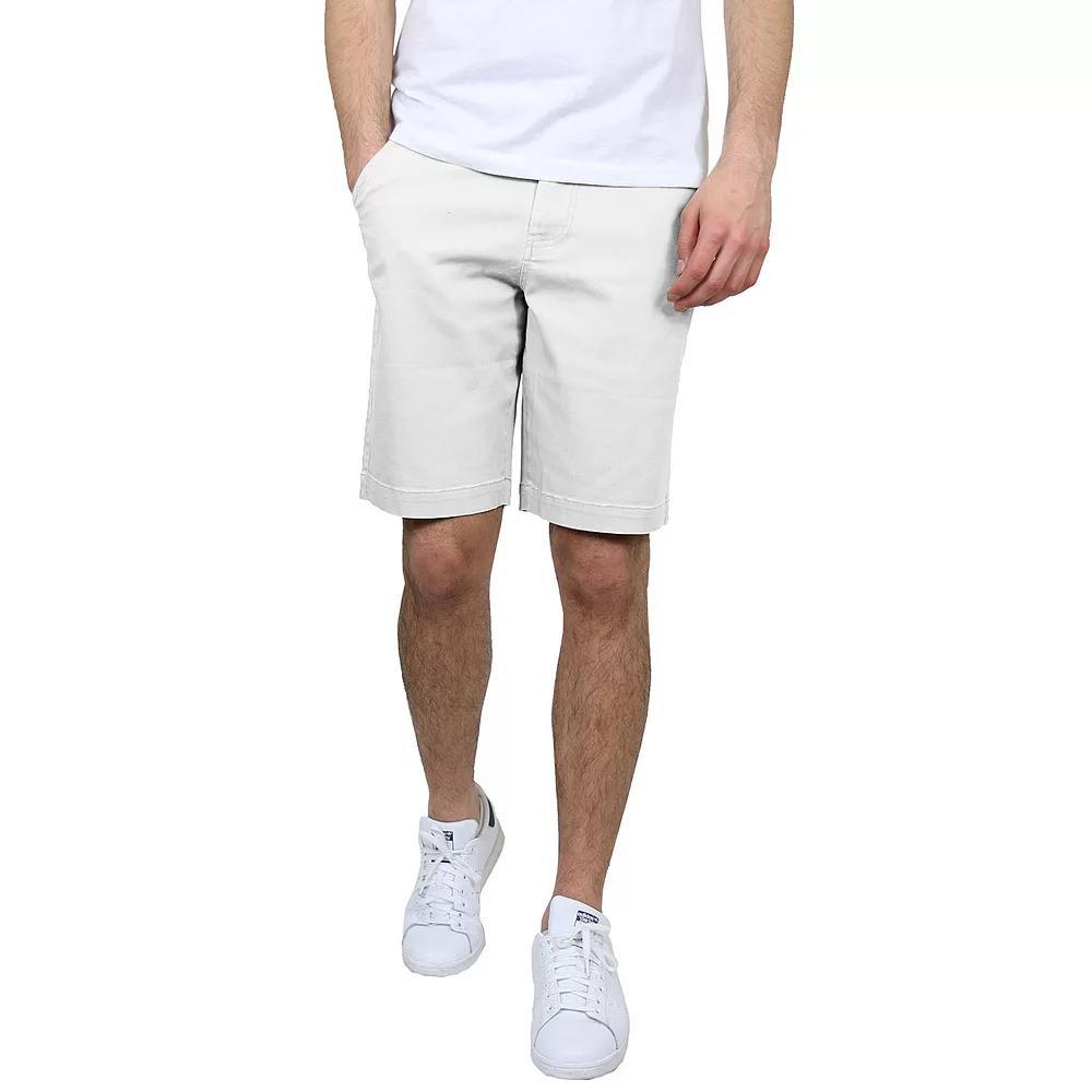 Men's Galaxy by Harvic 10.5" 5-Pocket Flat-Front Slim-Fit Stretch Chino Shorts, Size: 42, White Product Image