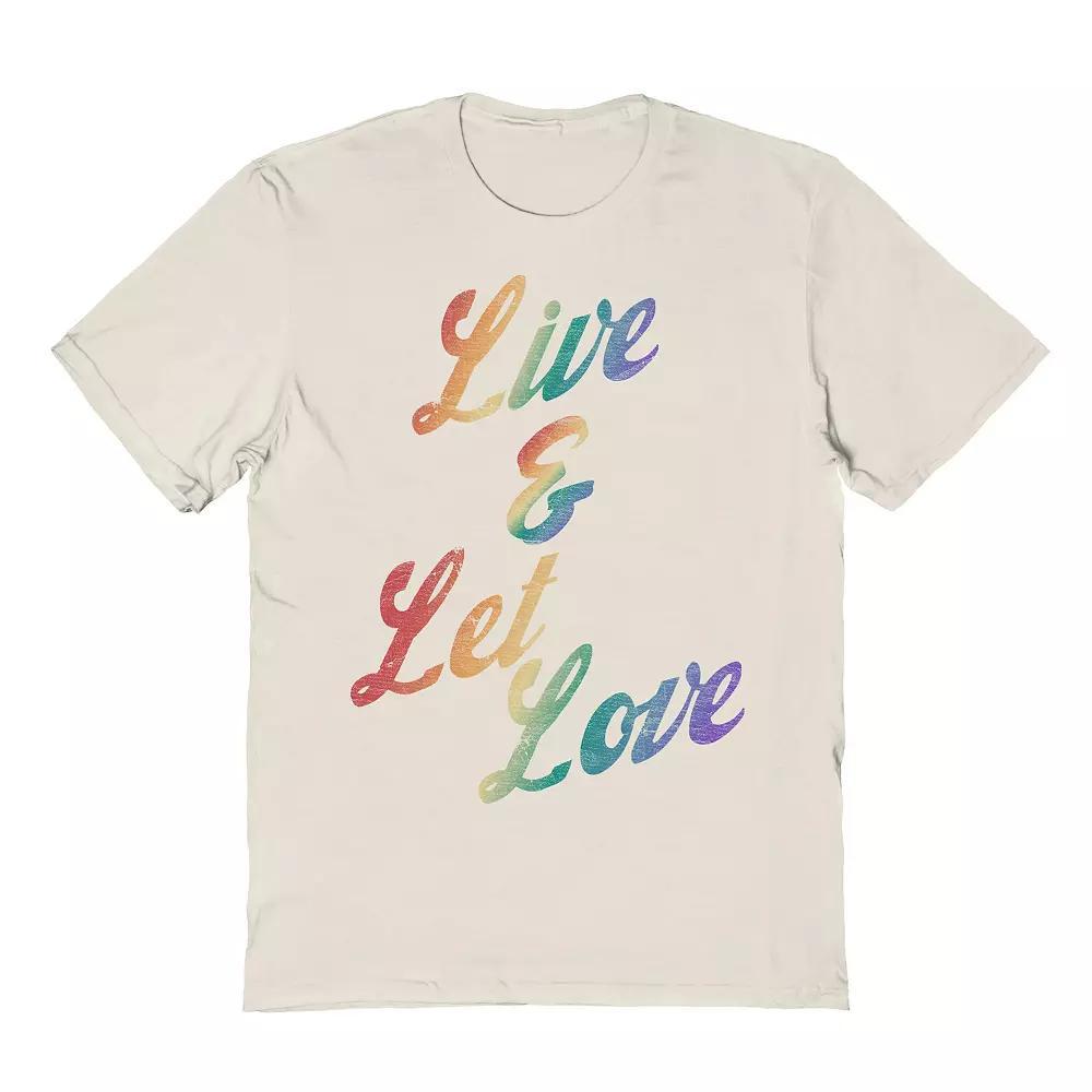 Men's COLAB89 by Threadless Live Let Love Pride Graphic Tee, Size: Small, Natural Product Image