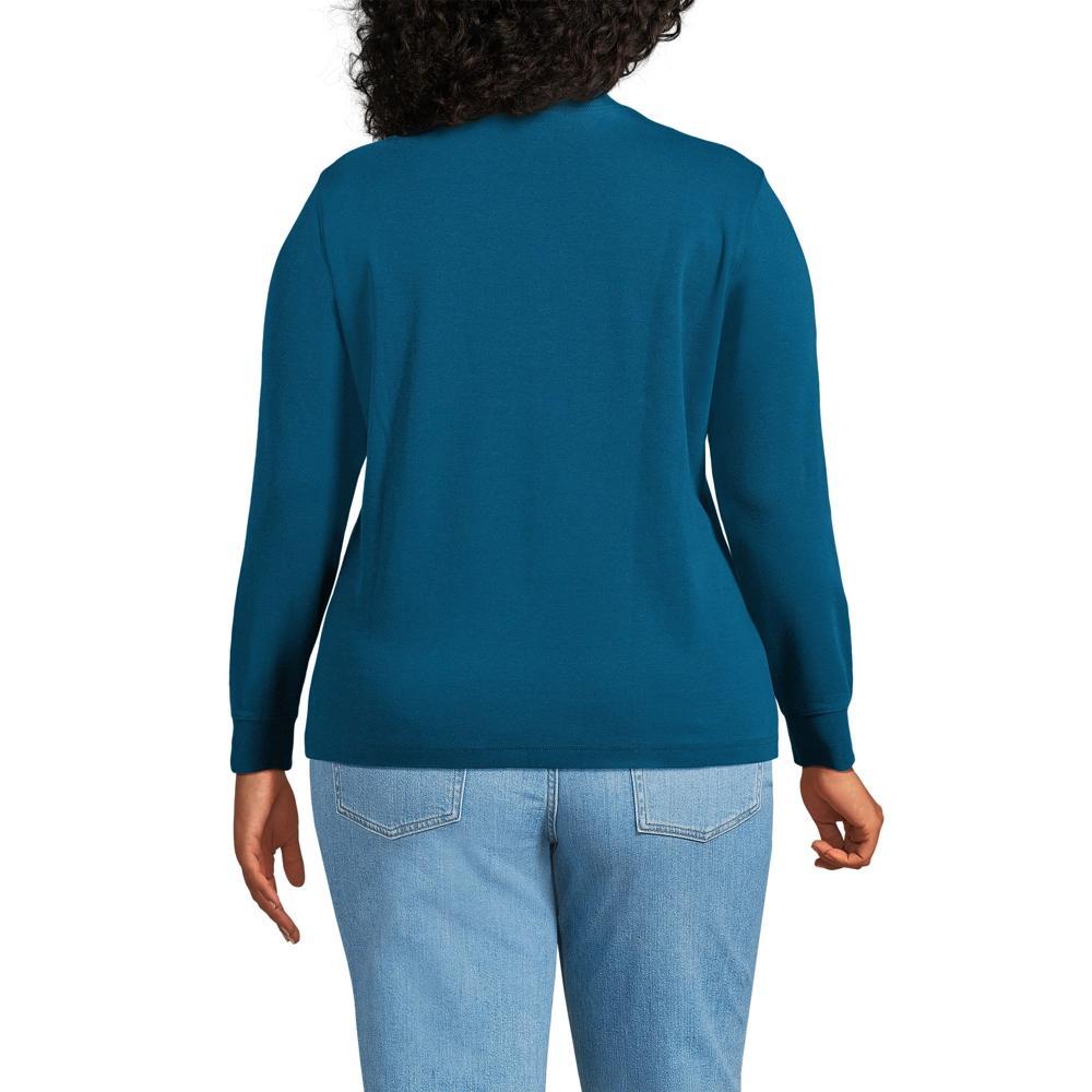 Plus Size Lands End Relaxed Mockneck Top, Womens Product Image