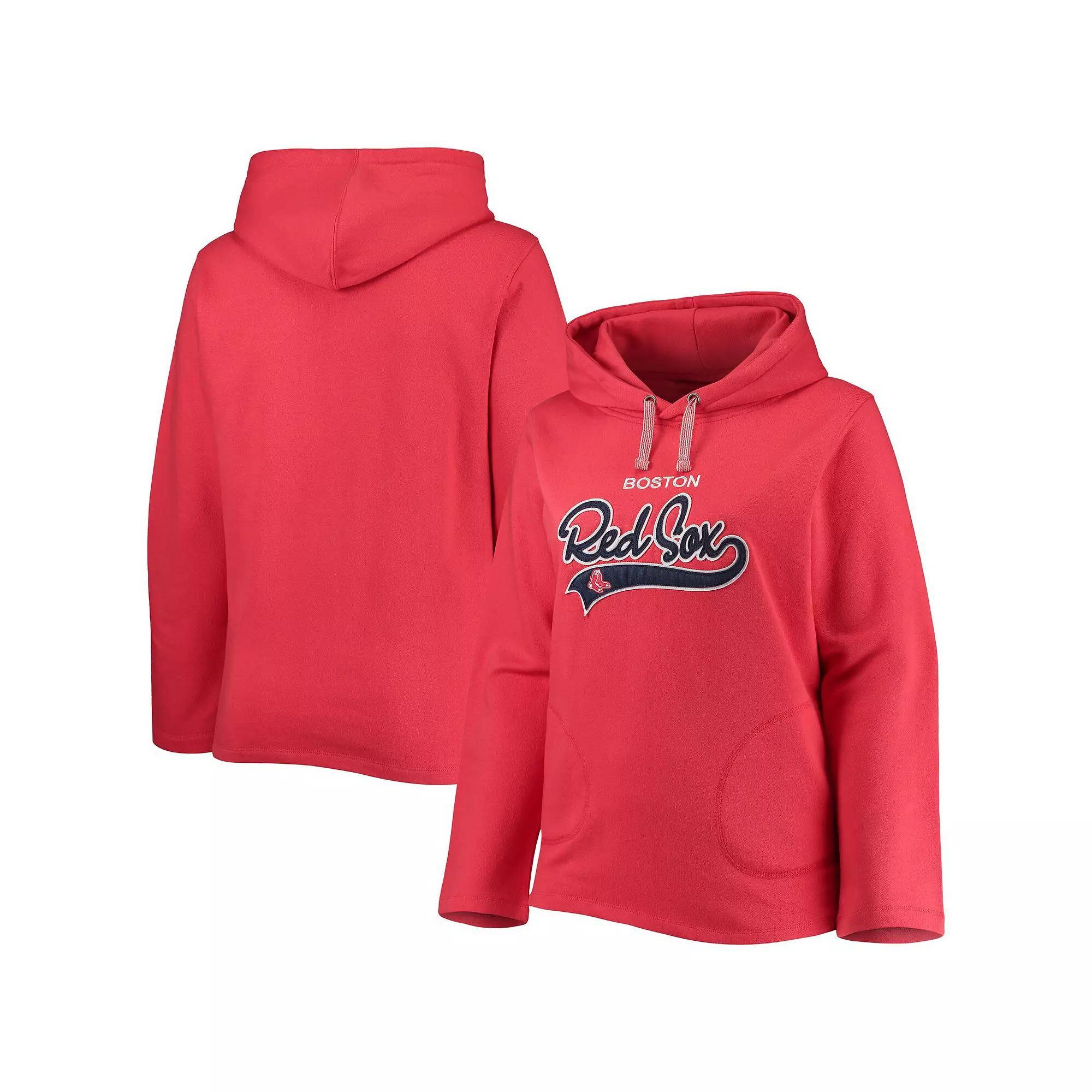 Women's Soft as a Grape Red Boston Red Sox Plus Size Side Split Pullover Hoodie, Size: 3XL Product Image