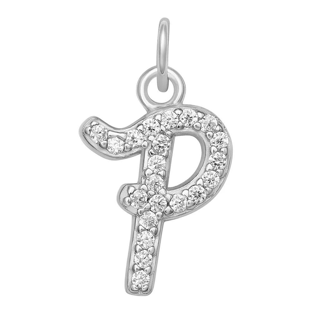 LC Lauren Conrad Sterling Silver Cubic Zirconia Initial Charm, Womens, Gold Tone O Product Image