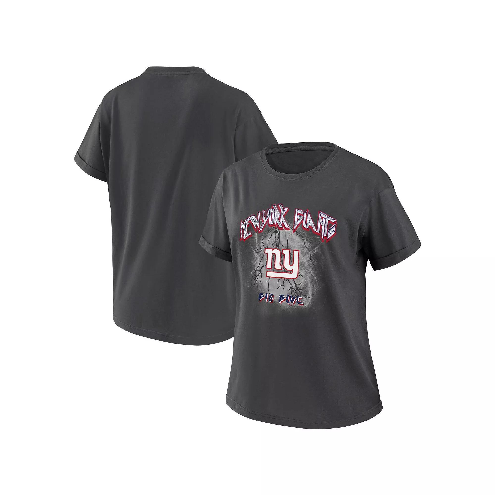 Women's WEAR by Erin Andrews Charcoal Indianapolis Colts Boyfriend T-Shirt, Size: Small Product Image