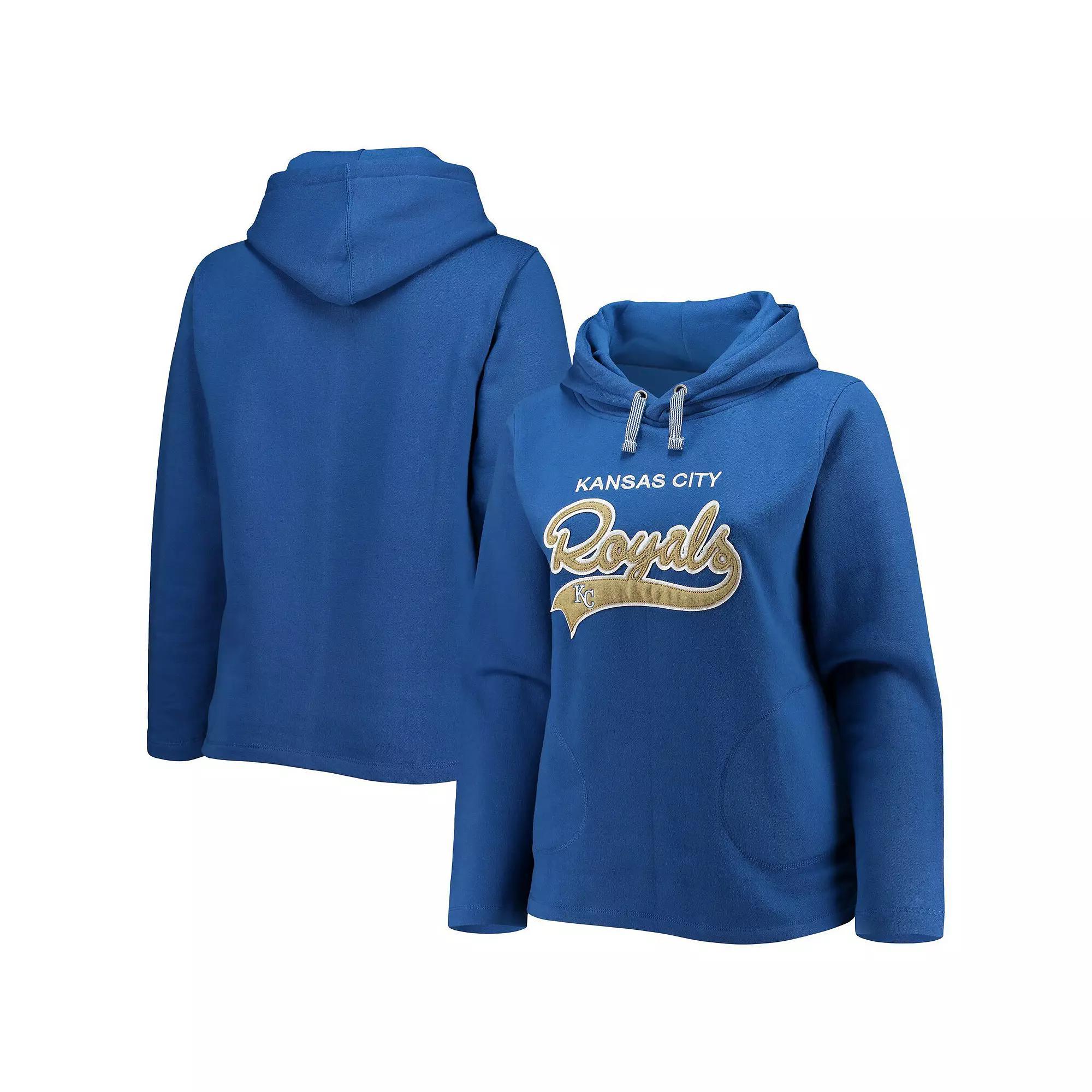 Women's Soft as a Grape Royal Kansas City Royals Plus Size Side Split Pullover Hoodie, Size: 2XL, Blue Product Image