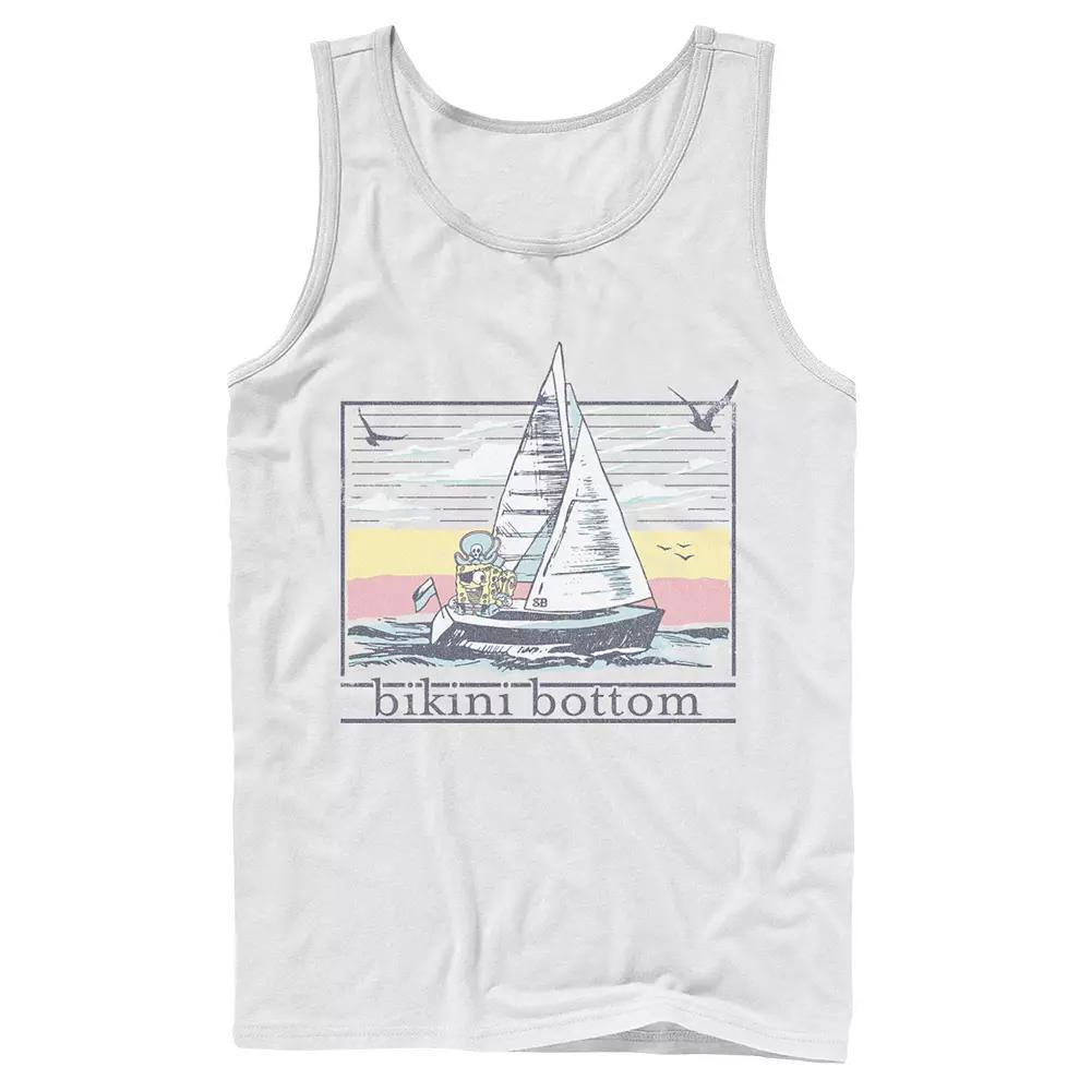 Men's Nickelodeon SpongBob SquarePants Sail Ship Tank Top, Size: Large, White Product Image