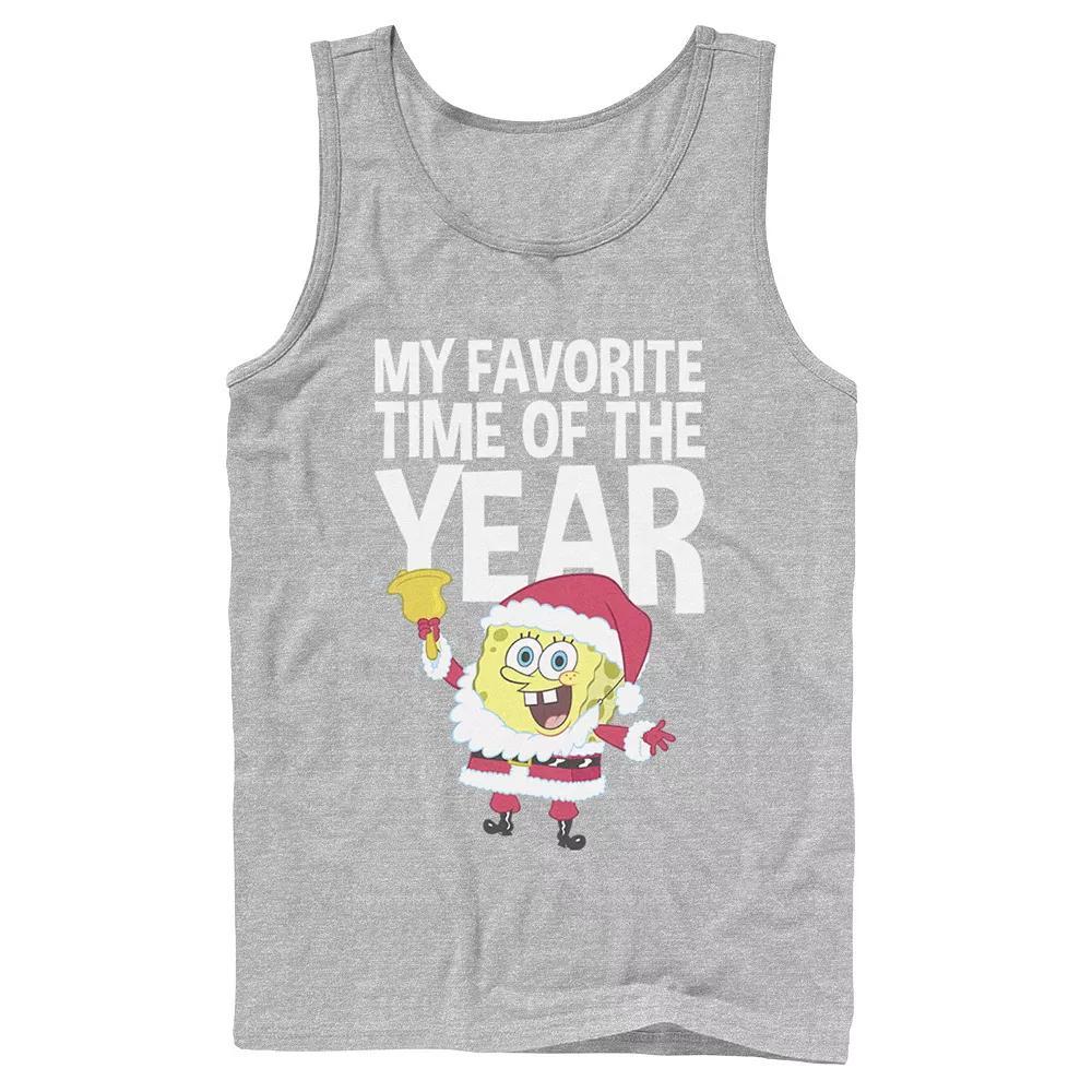 Men's Nickelodeon Spongebob Squarepants Santa Christmas Favorite Time Graphic Tank Top, Size: XL, Grey Product Image