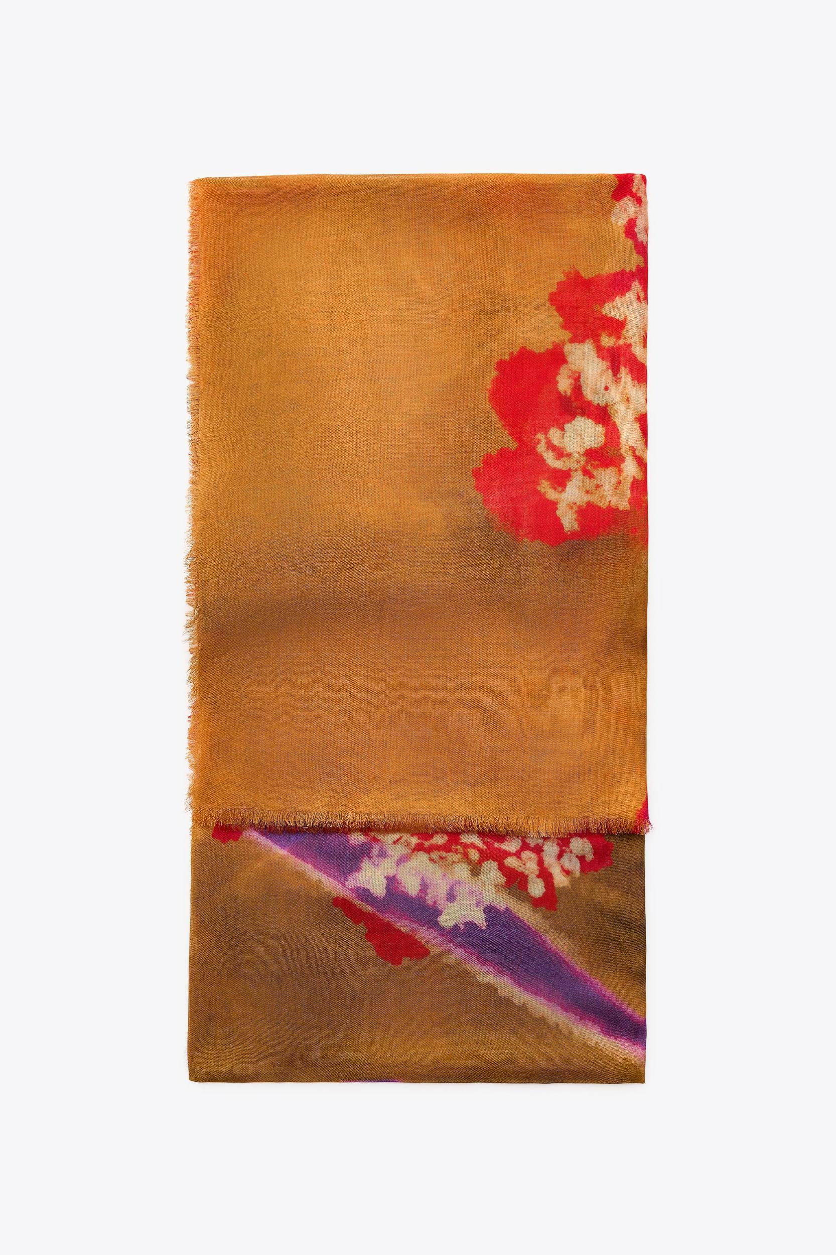 FLORAL PRINT MODAL SCARF Product Image