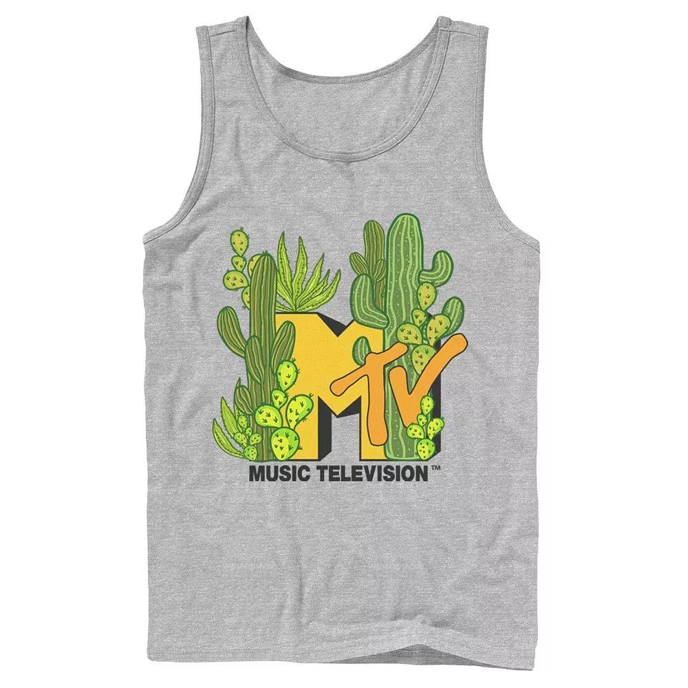 Men's MTV Cacti Galore Tank Top, Boy's, Size: Large, Athletic Grey Product Image