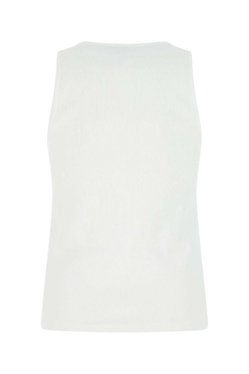 BOTTEGA VENETA Ribbed Tank Top In White Product Image
