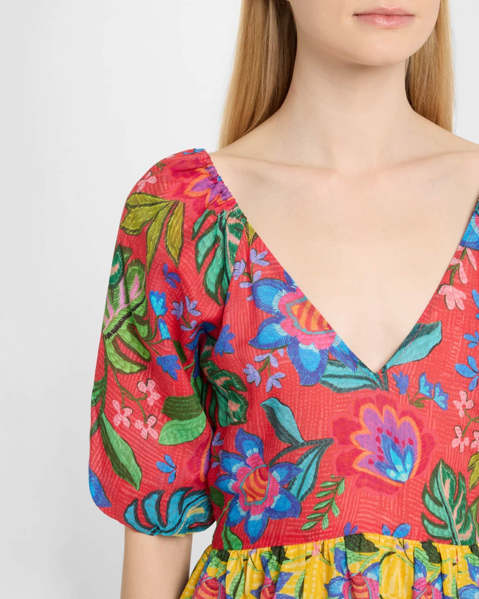 Floral Puff-Sleeve Maxi Dress Product Image
