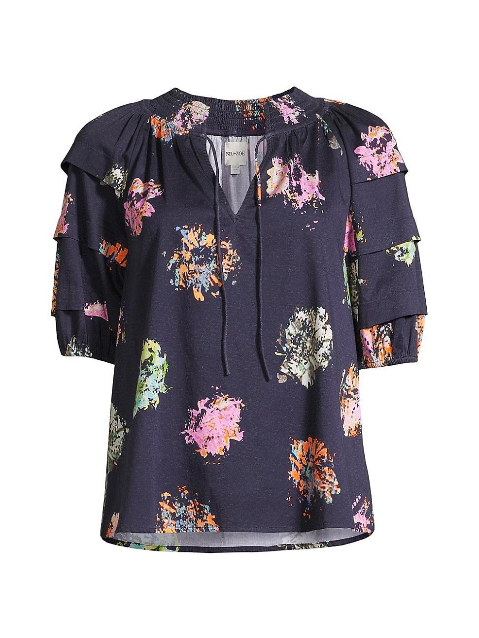 Womens Bright Spot Ruffled Petite Blouse Product Image