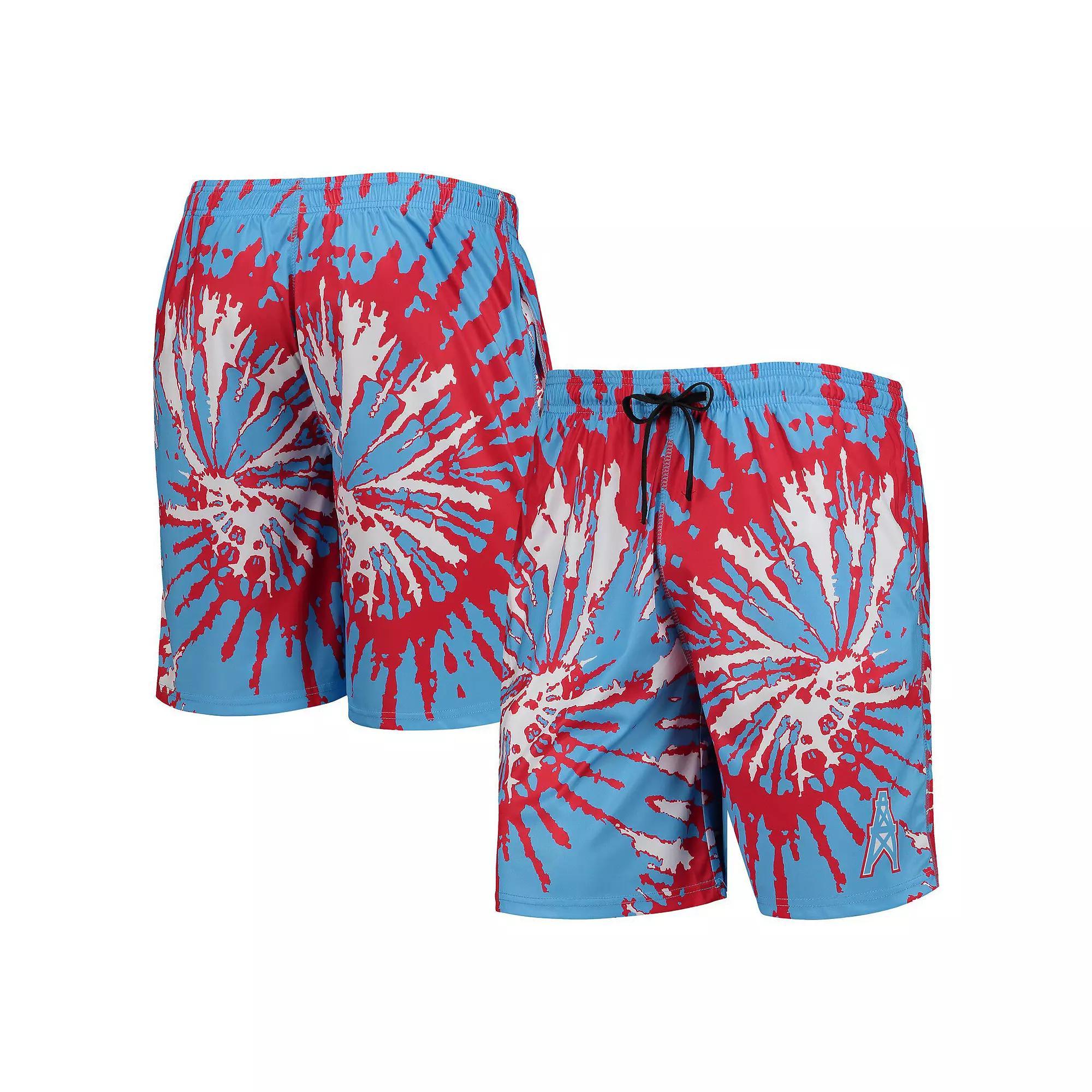 Mens FOCO Light Blue Houston Oilers Retro Static Mesh Lounge Shorts Product Image