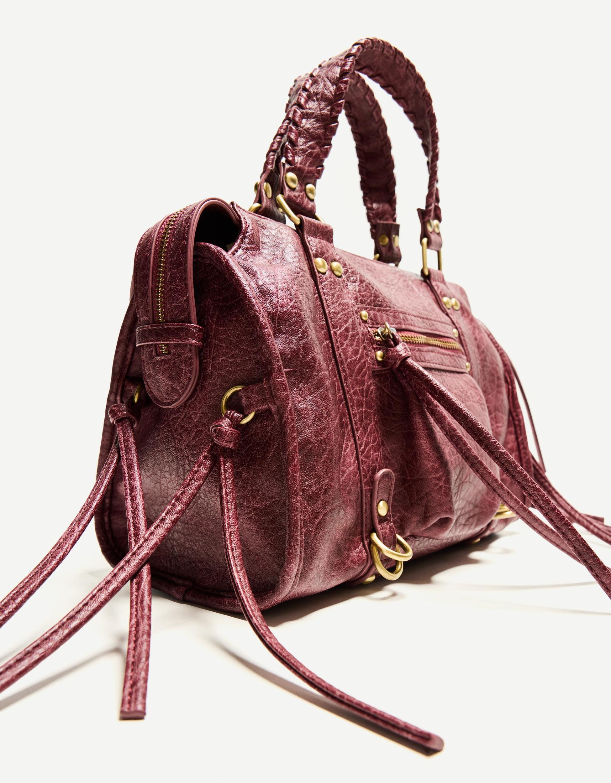 Worn-effect bowling bag with straps Product Image