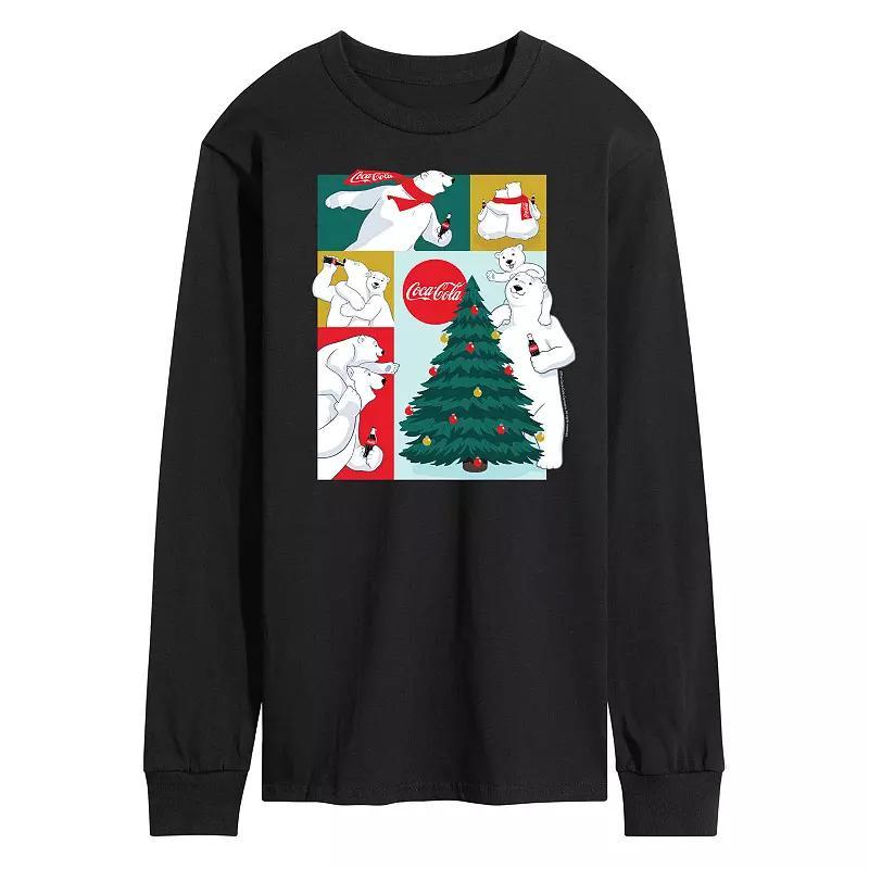 Mens CocaCola Bears Long Sleeve Graphic Tee Blue Product Image