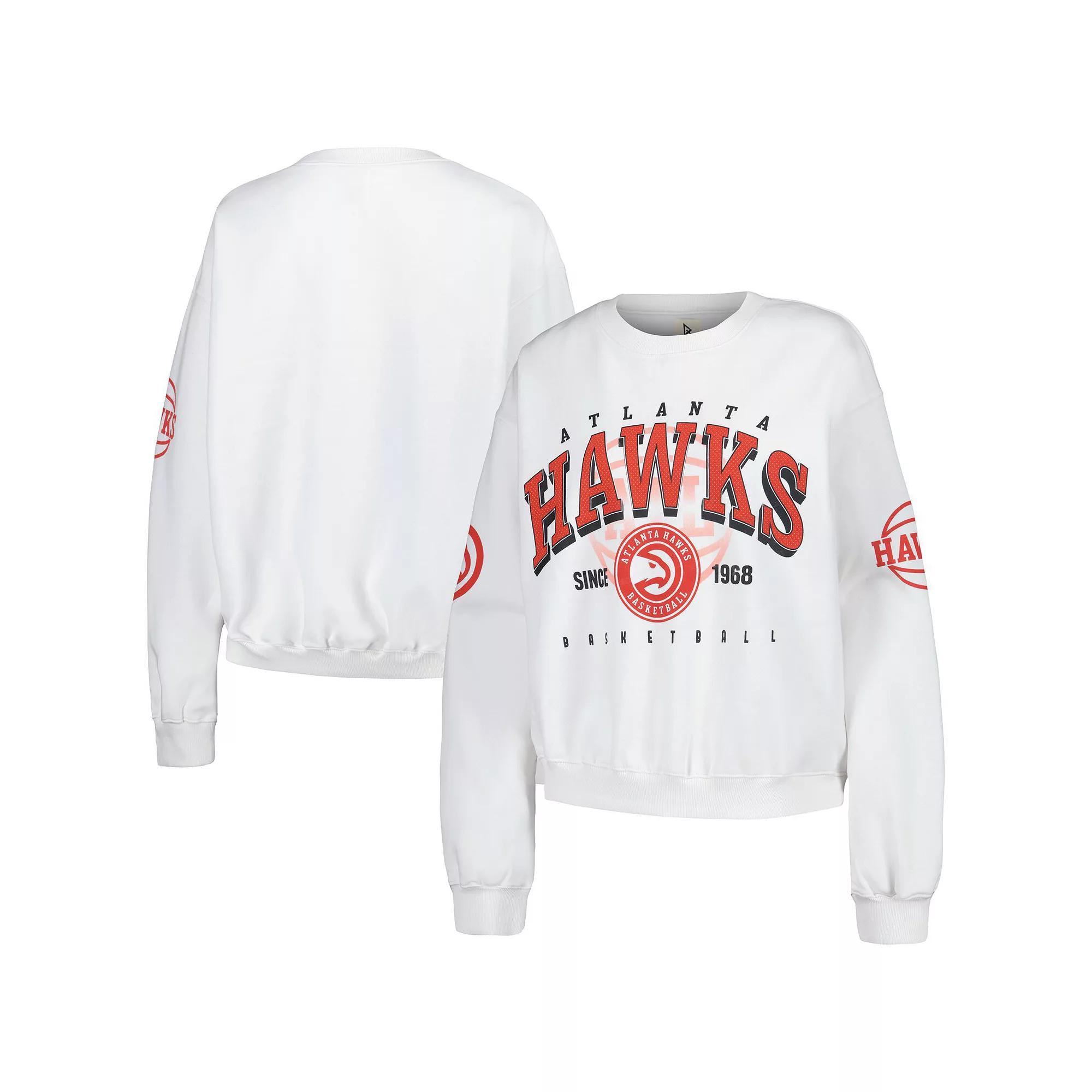 Women's Heather Gray Atlanta Hawks Oversized Pullover Sweatshirt, Size: Large/XL, Grey Product Image