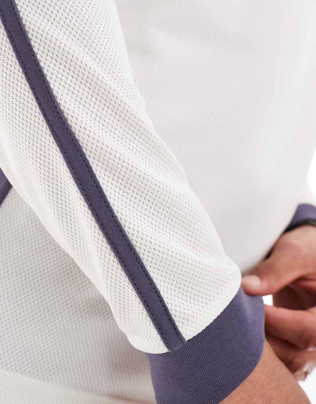 ASOS DESIGN long sleeve T-shirt in sporty mesh with cut and sew panels Product Image