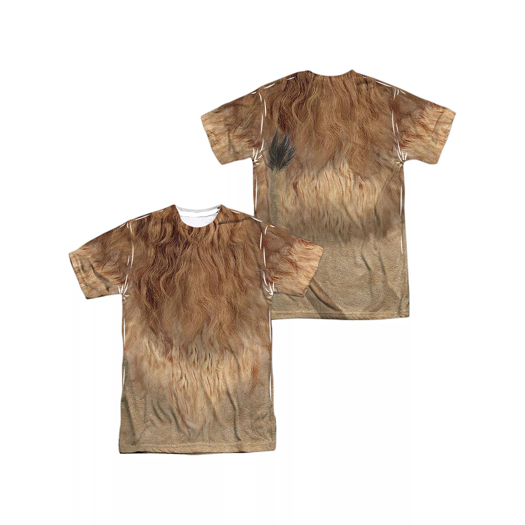 Men's Wizard of Oz The Cowardly Lion Costume Sublimated Graphic Tee, Size: Small, Black Product Image