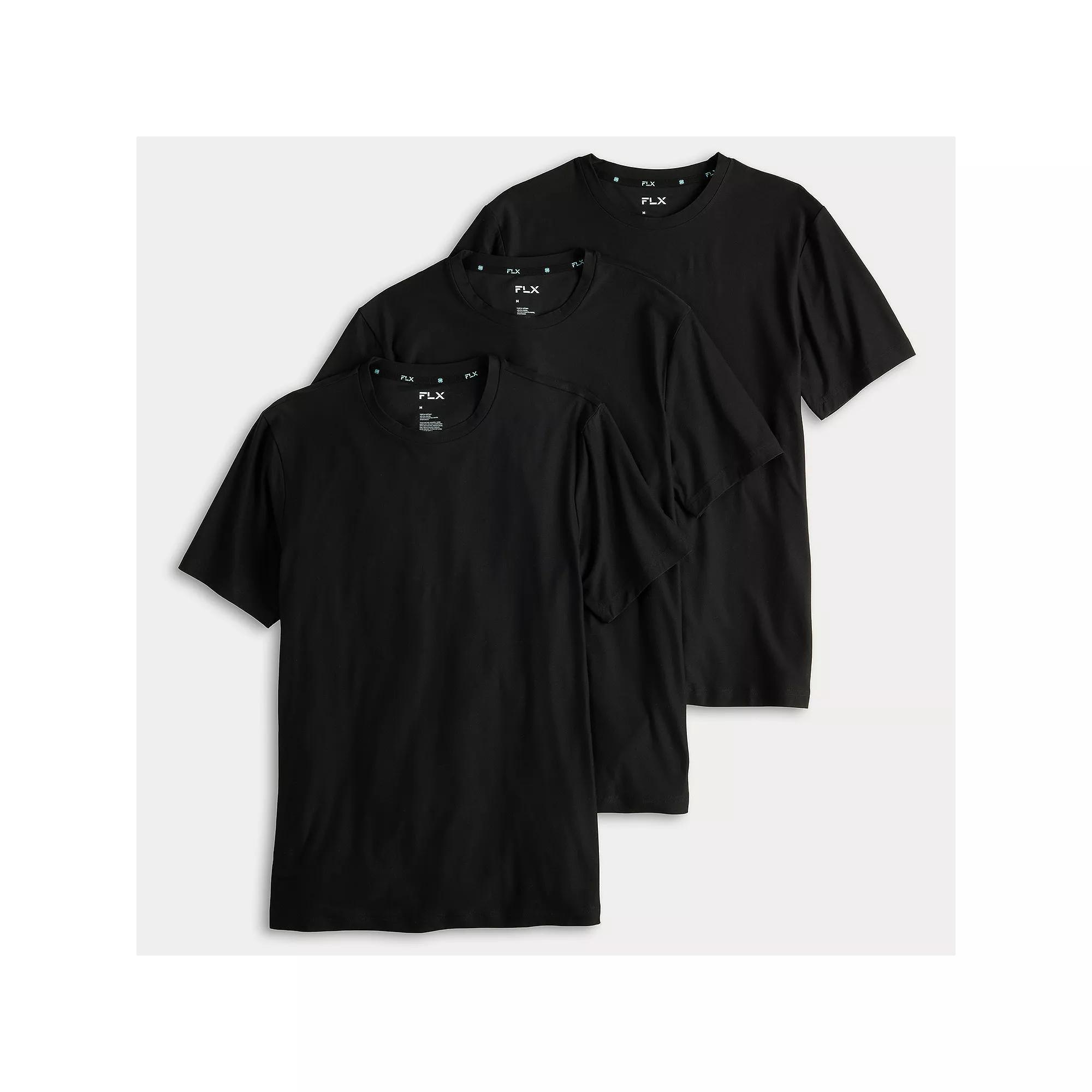 Men's FLX Wander 3-pk. Performance Short Sleeve T-Shirts, Size: XL, Black Variety Product Image