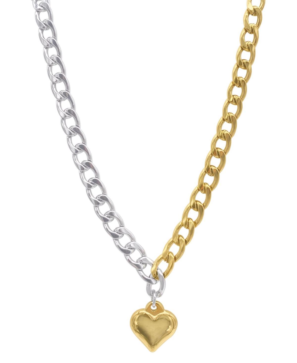 Adornia 14k Gold Plated and Silver Tone Heart Necklace, Women's, Two Tone Product Image