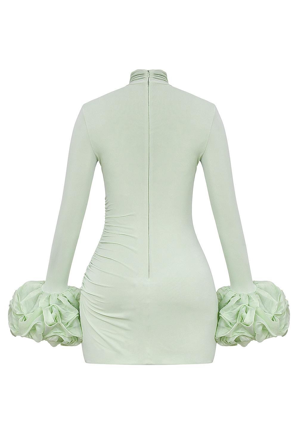 Camilla  pistachio ruffle cuff mini dress - sale Product Image