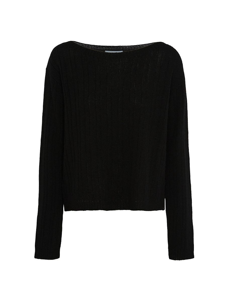 Womens Wool and Cashmere Boat-Neck Sweater Product Image