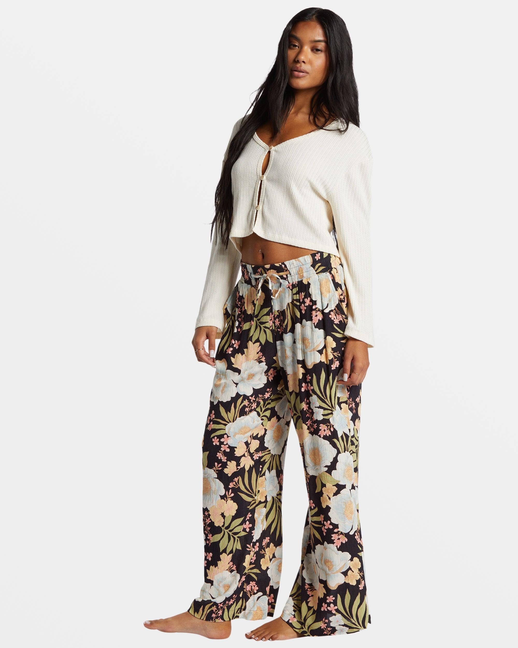 Sun Rays Crinkle Pants - Black Sands Female Product Image