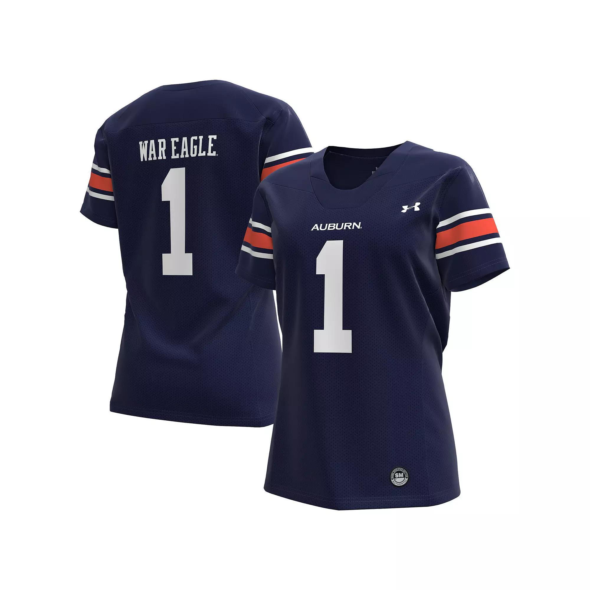 Women's Under Armour #1 Navy Auburn Tigers Replica Football Jersey, Size: Small, Blue Product Image