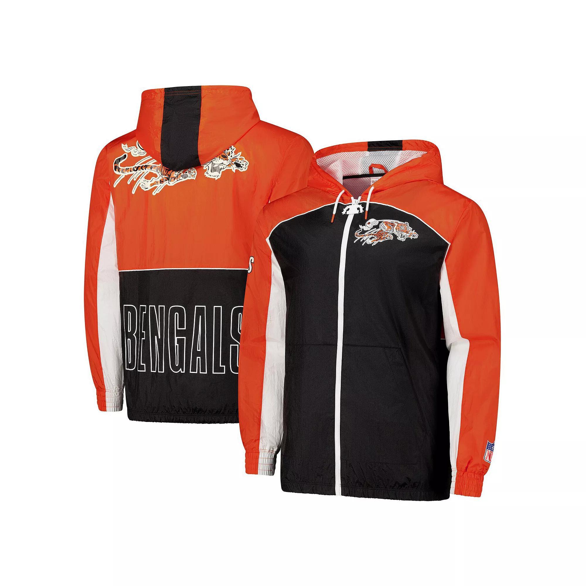 Men's Mitchell & Ness Black Cincinnati Bengals Big Shot Premium Full-Zip Windbreaker, Size: Small Product Image