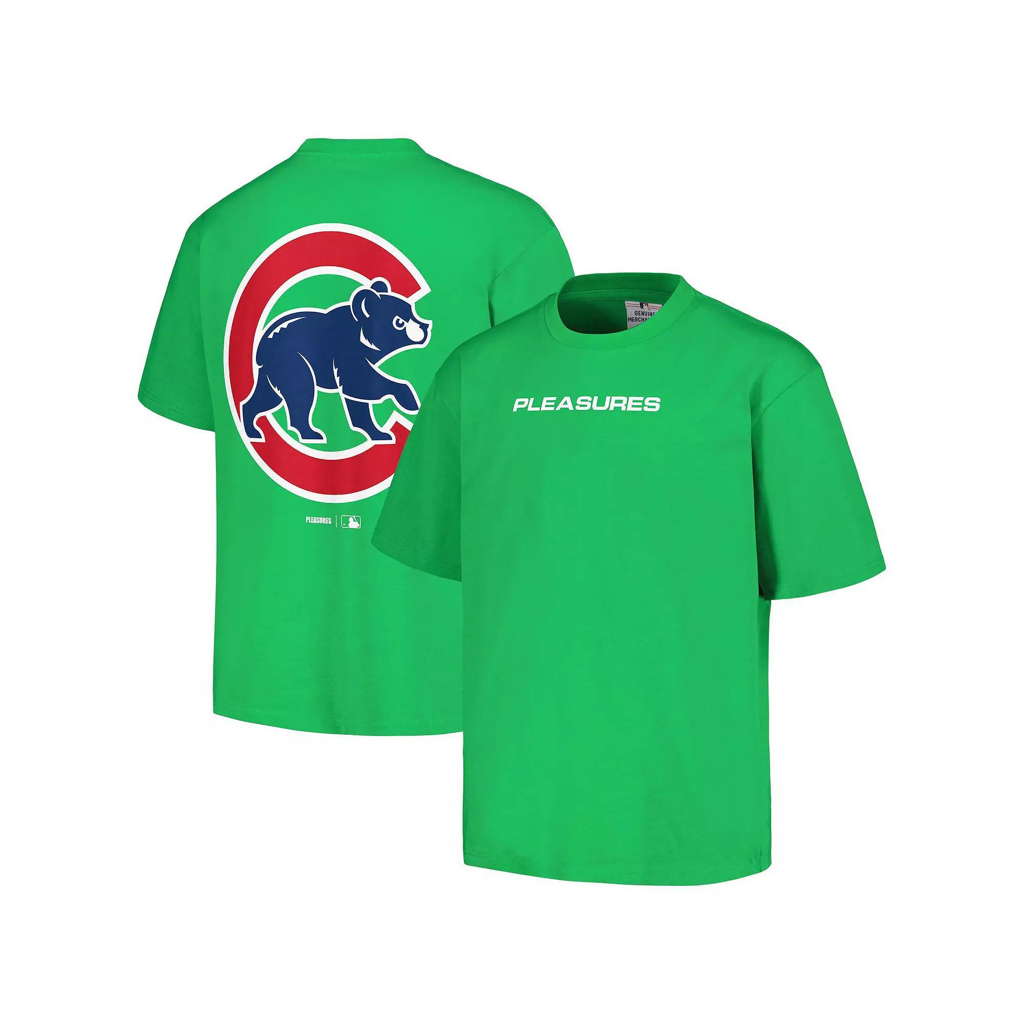 Men's PLEASURES  Green Chicago Cubs Ballpark T-Shirt, Size: Large Product Image