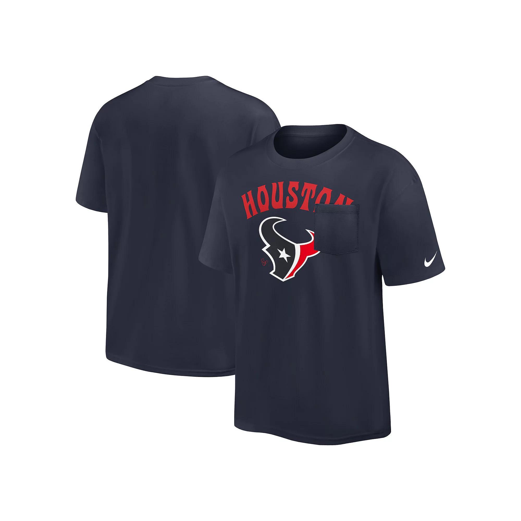 Men's Nike Navy Houston Texans Rewind Heavy Max 90 Pocket T-Shirt, Size: 2XL, Blue Product Image