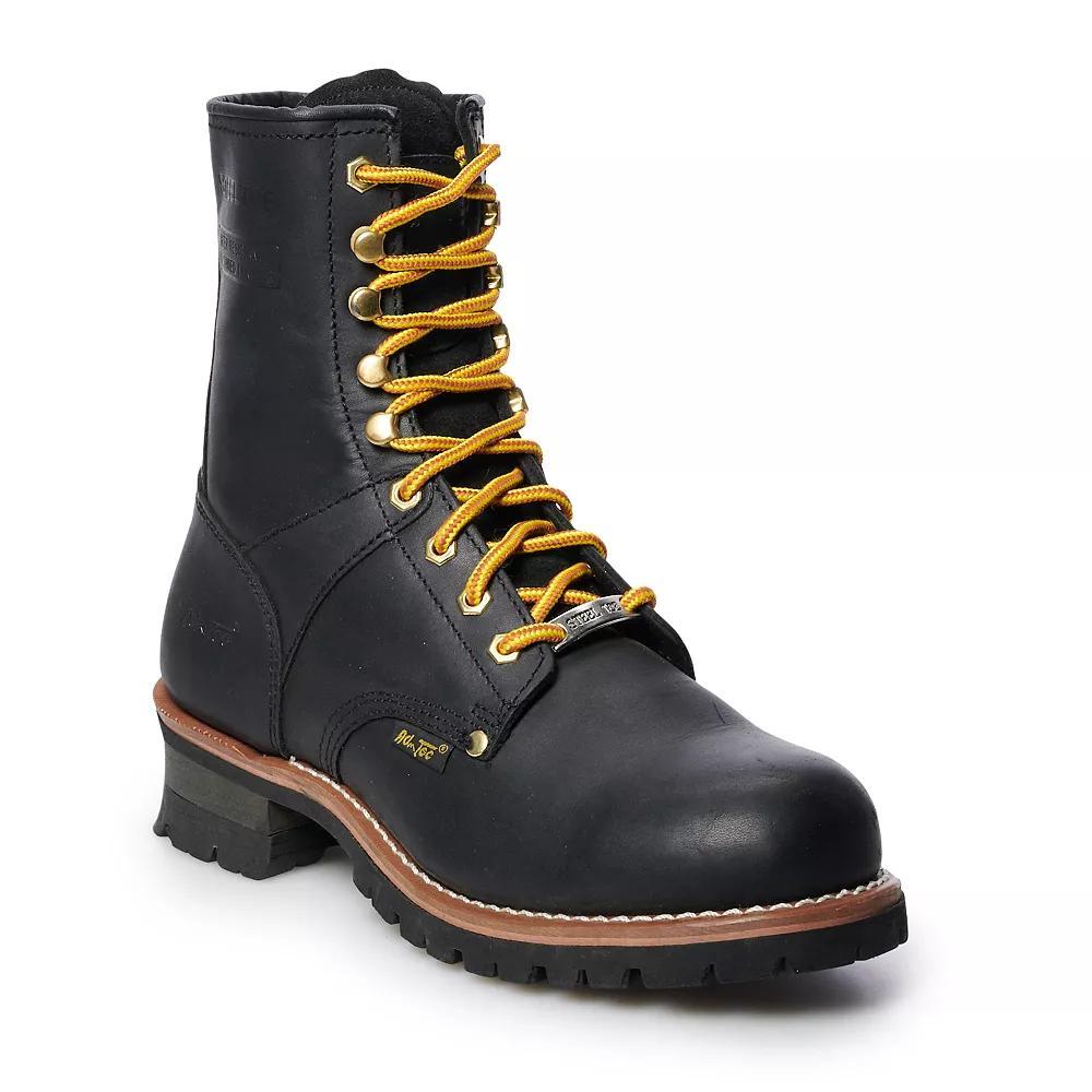 AdTec 1428 Men's Water Resistant Steel Toe Logger Work Boots, Size: 6 Wide, Black Product Image