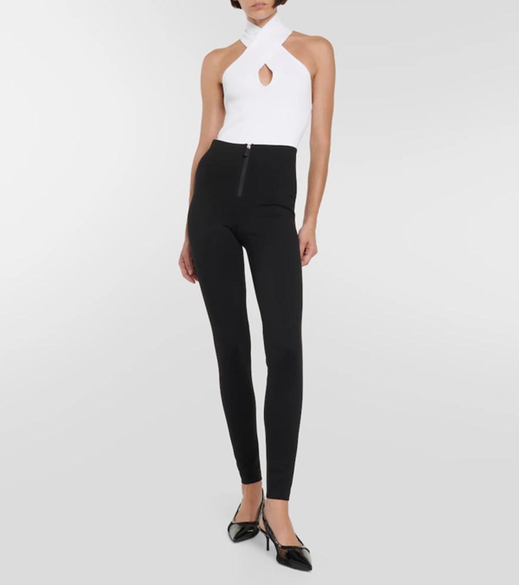 ALAÏA Zip-front Leggings In Black Product Image