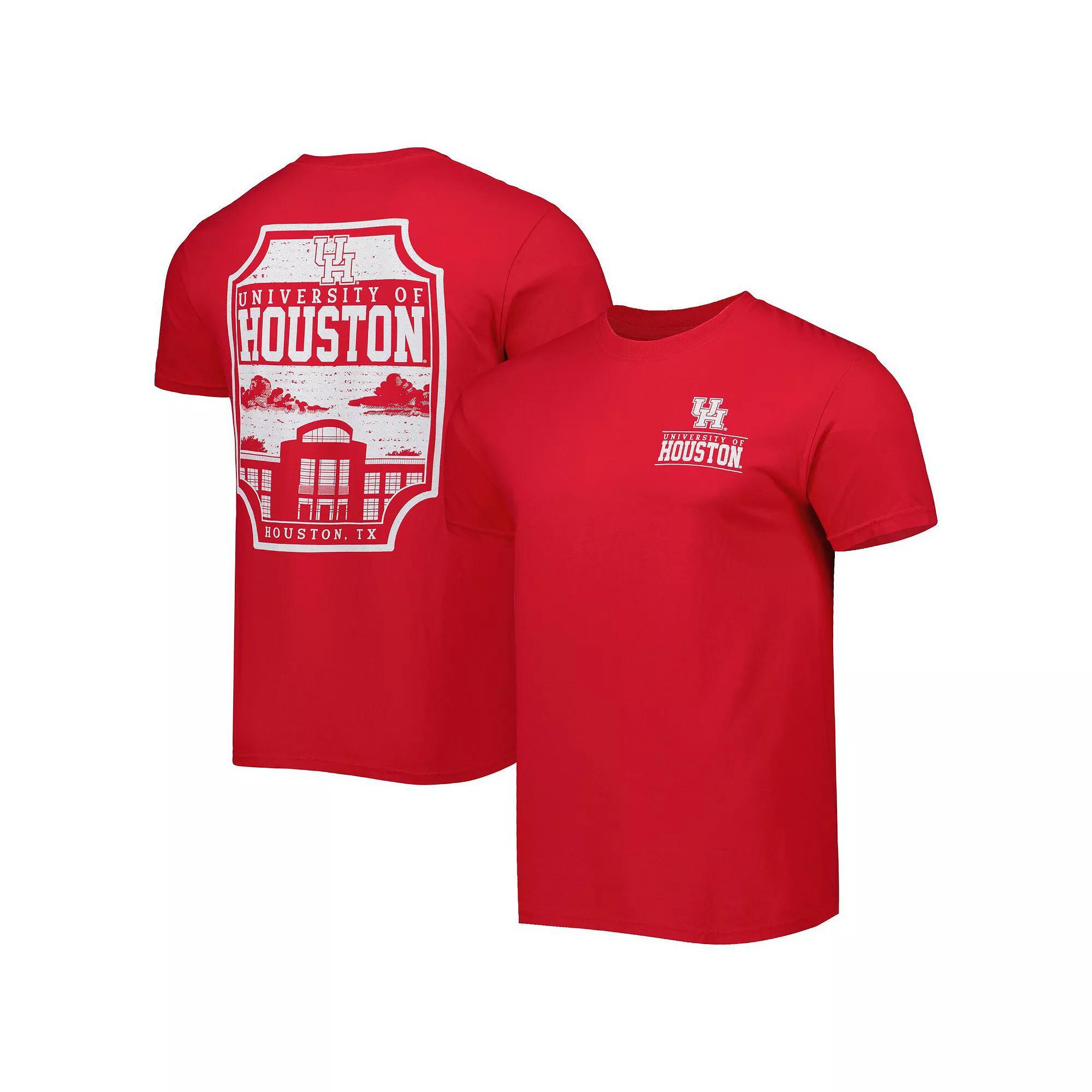 Men's Red Houston Cougars Logo Campus Icon T-Shirt, Size: Small, Hou Red Product Image