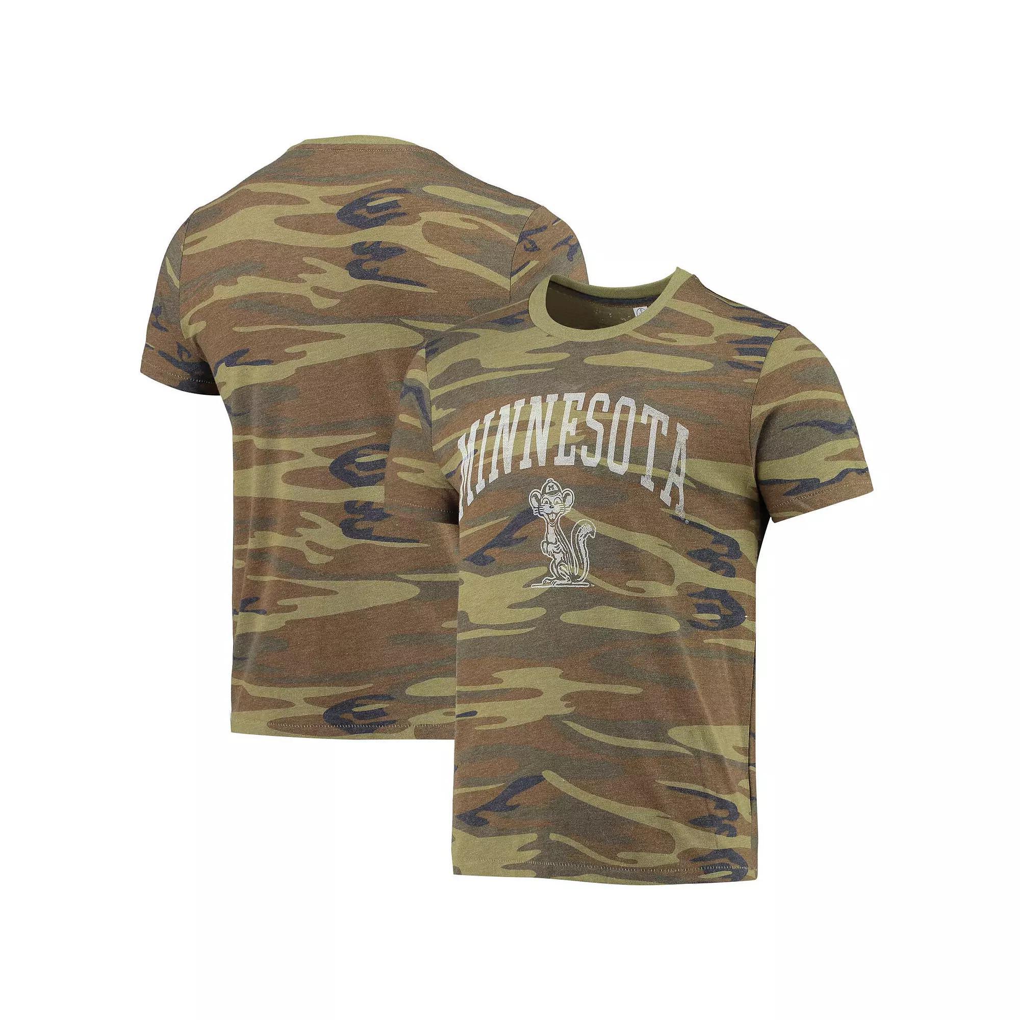 Men's Alternative Apparel Camo Minnesota Golden Gophers Arch Logo Tri-Blend T-Shirt, Size: Medium, Green Product Image