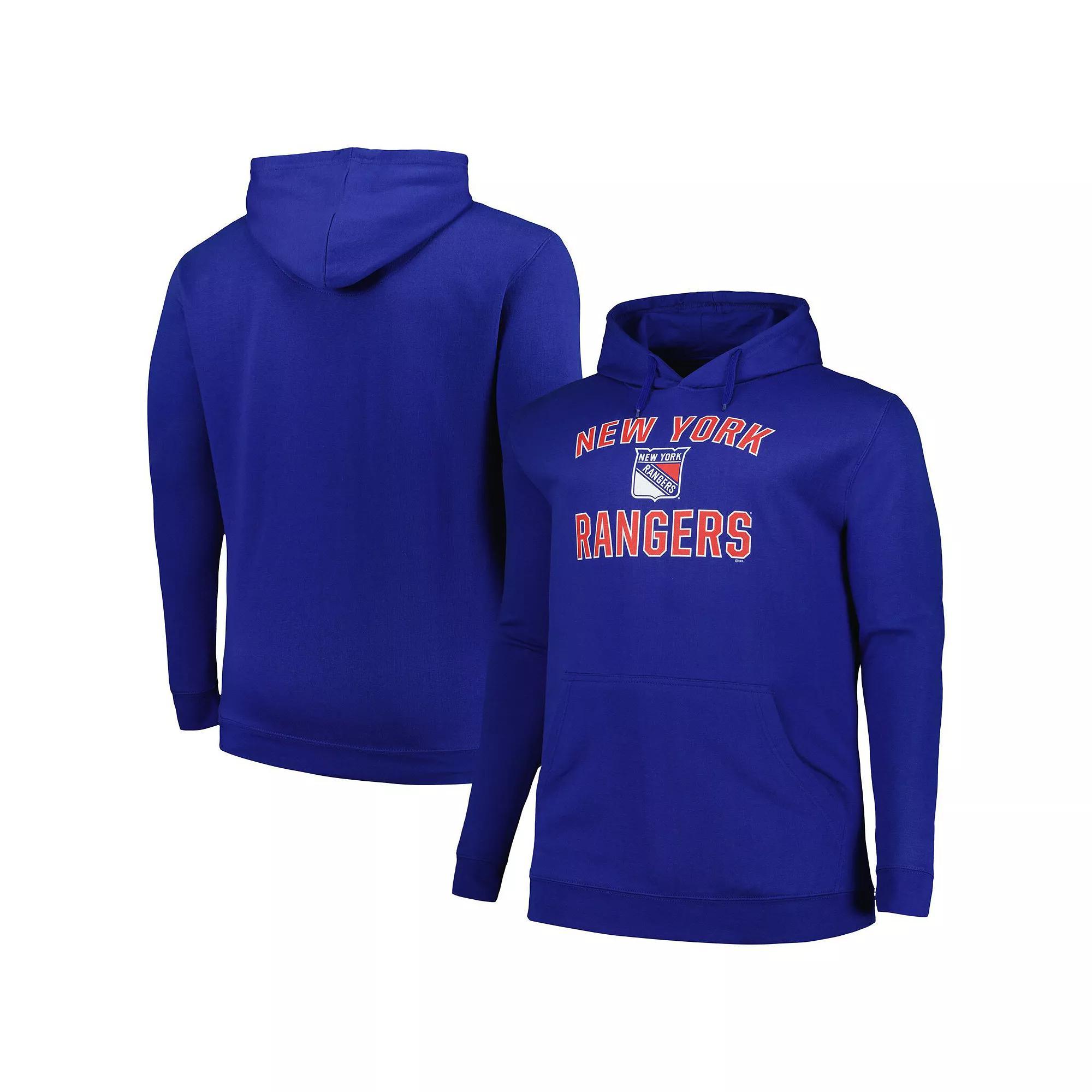 Men's Profile Blue New York Rangers Big & Tall Arch Over Logo Pullover Hoodie, Size: 6XB, Ran Blue Product Image