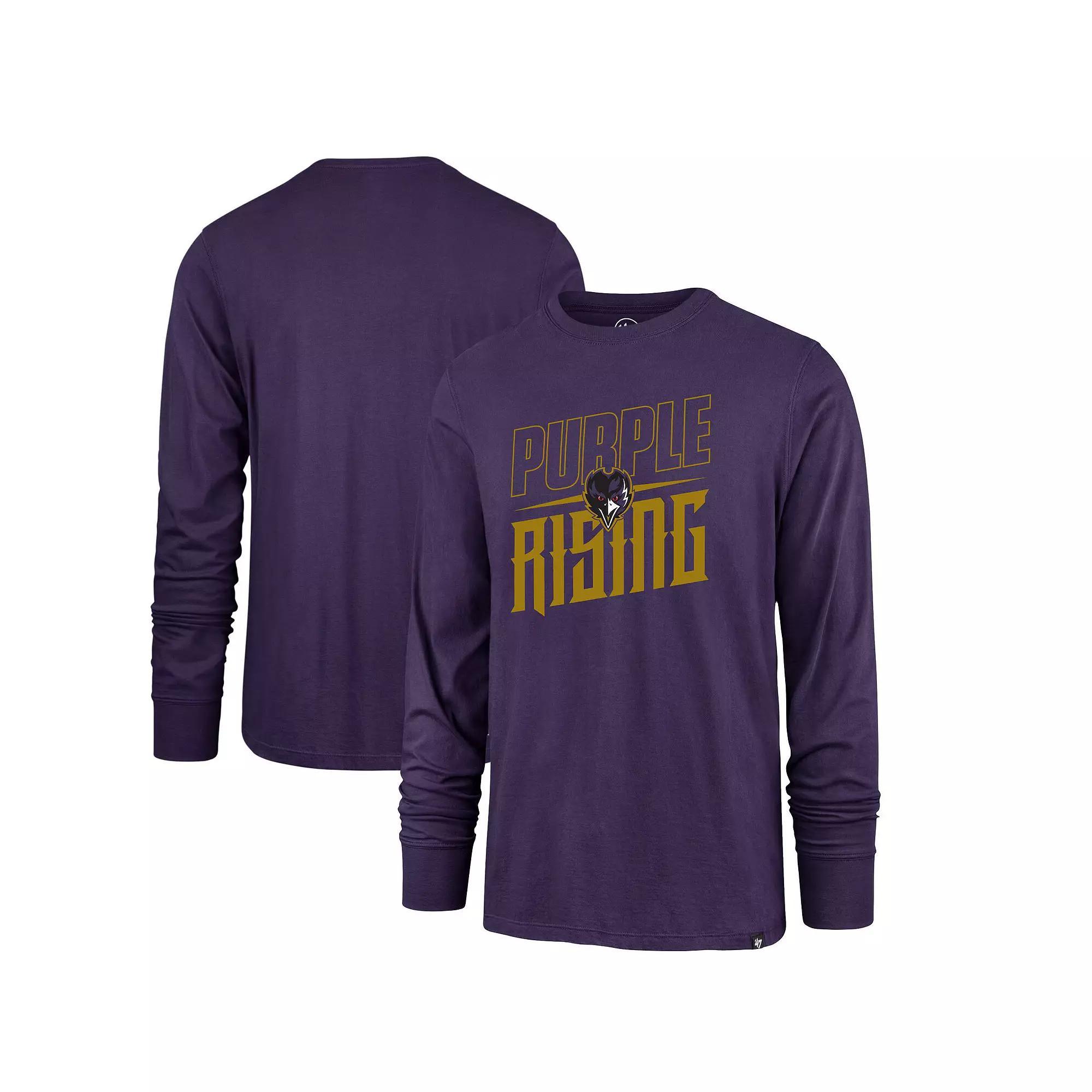 Men's '47 Purple Baltimore Ravens Purple Rising Super Rival Long Sleeve T-Shirt, Size: Small Product Image