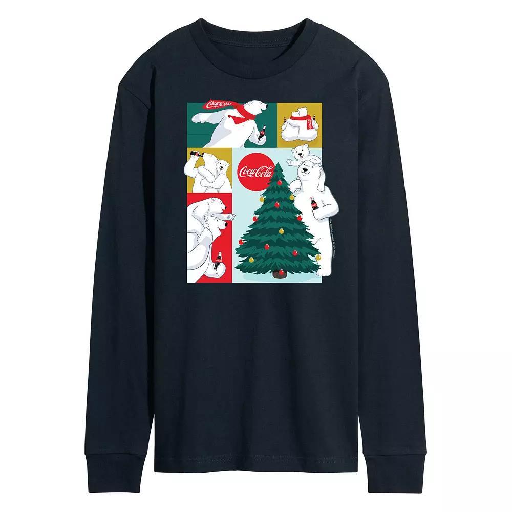 Mens CocaCola Bears Long Sleeve Graphic Tee Blue Product Image