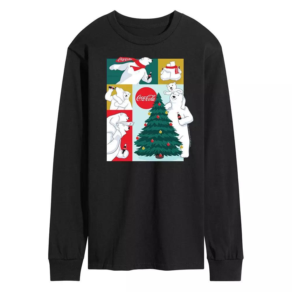 Mens CocaCola Bears Long Sleeve Graphic Tee Blue Product Image