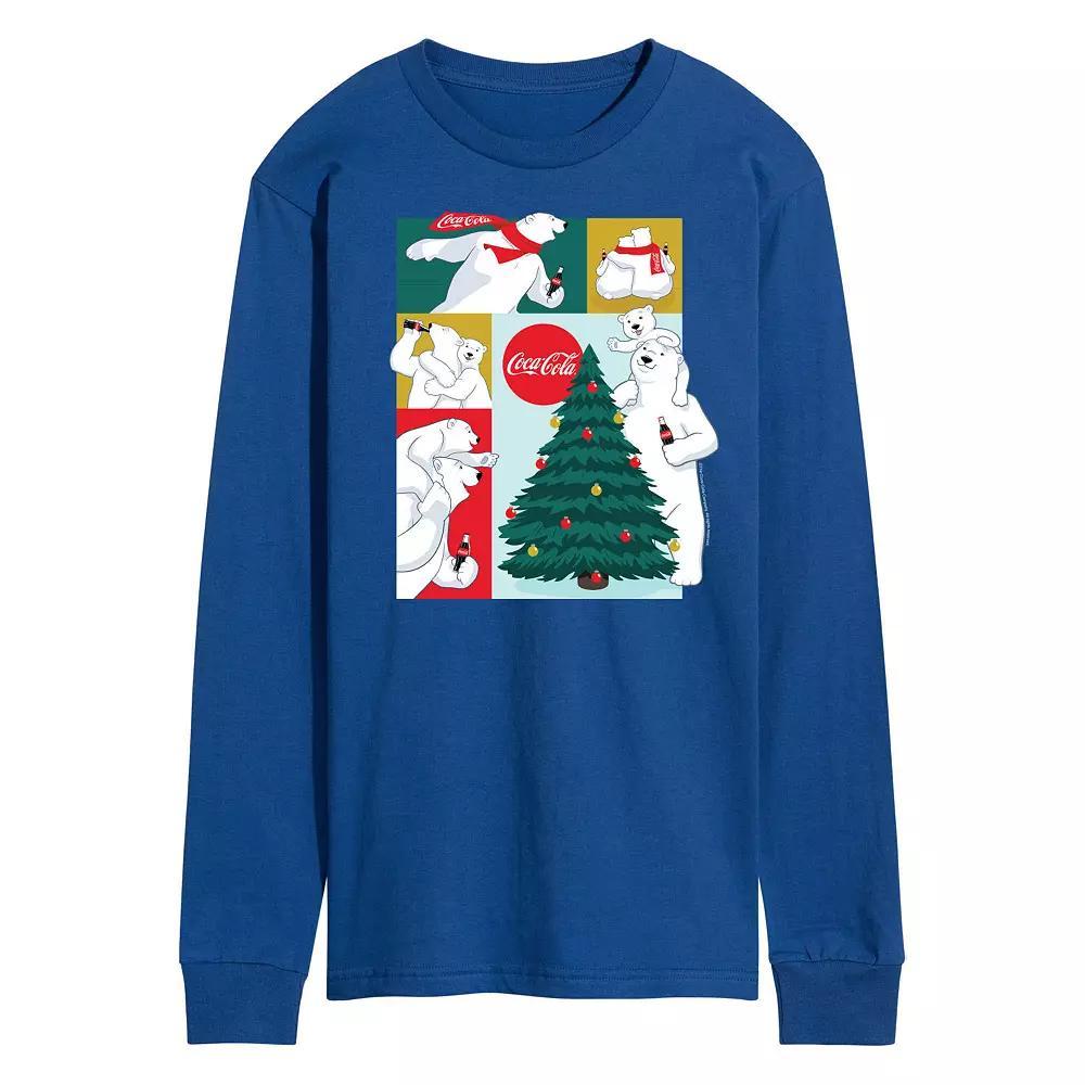 Mens CocaCola Bears Long Sleeve Graphic Tee Blue Product Image