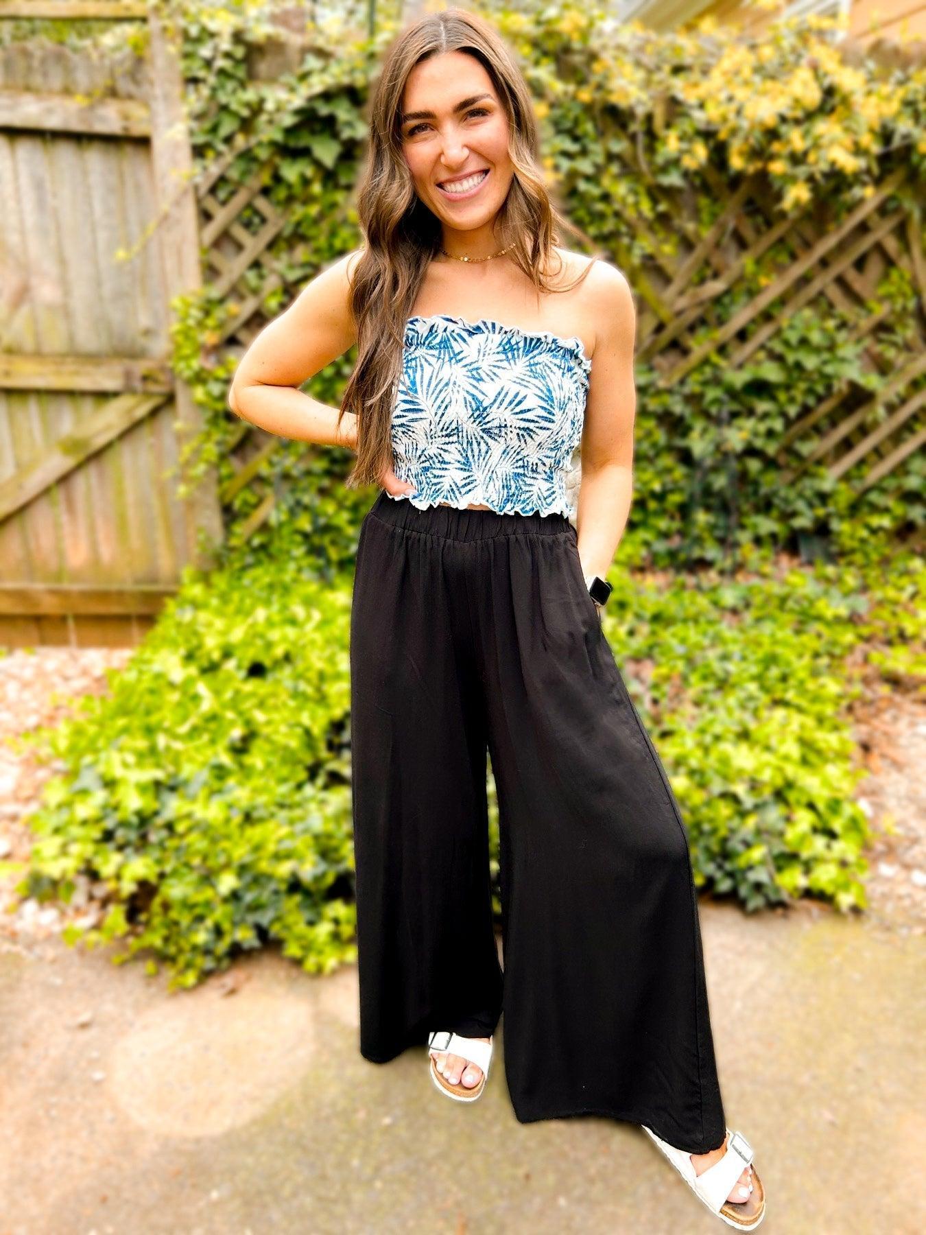 Zara Wide Leg Cotton Pants Product Image