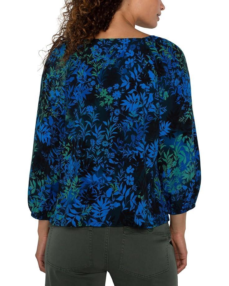 Short Sleeve Dolman Boat Neck Woven Blouse W Embroidery Product Image