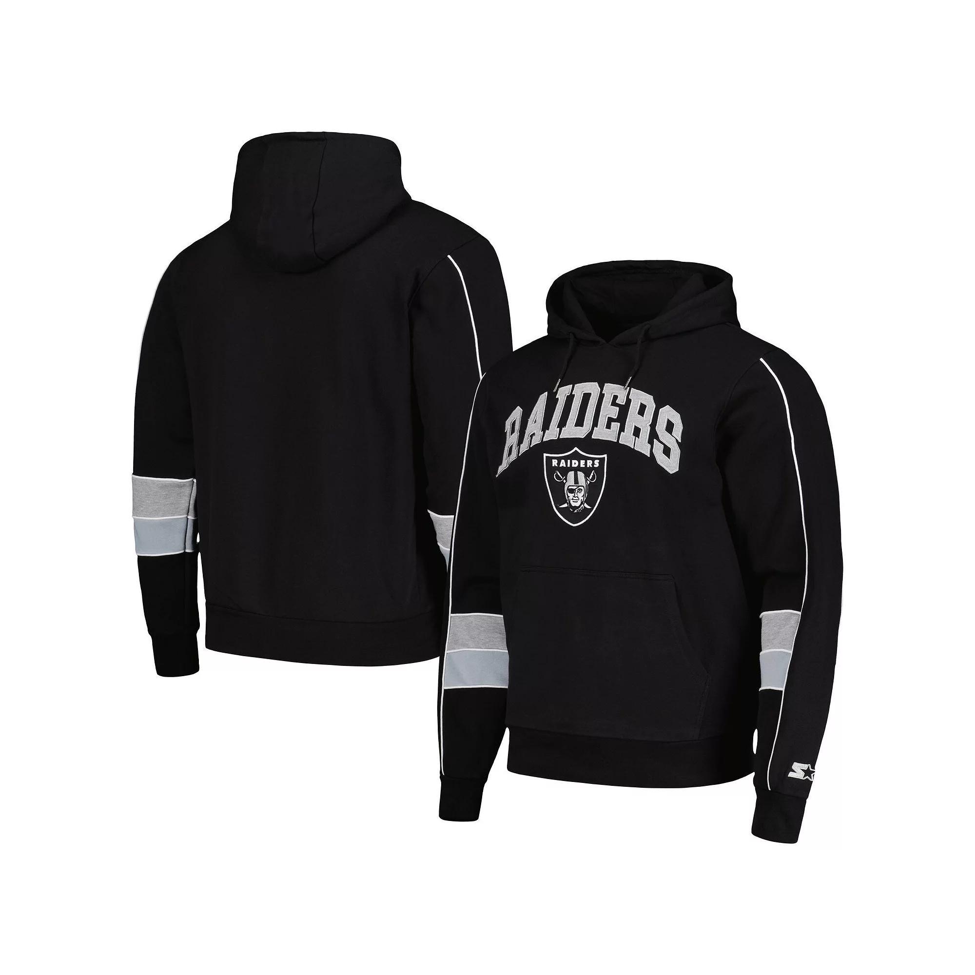 Men's Starter Navy Chicago Bears Captain Pullover Hoodie, Size: Small, Blue Product Image
