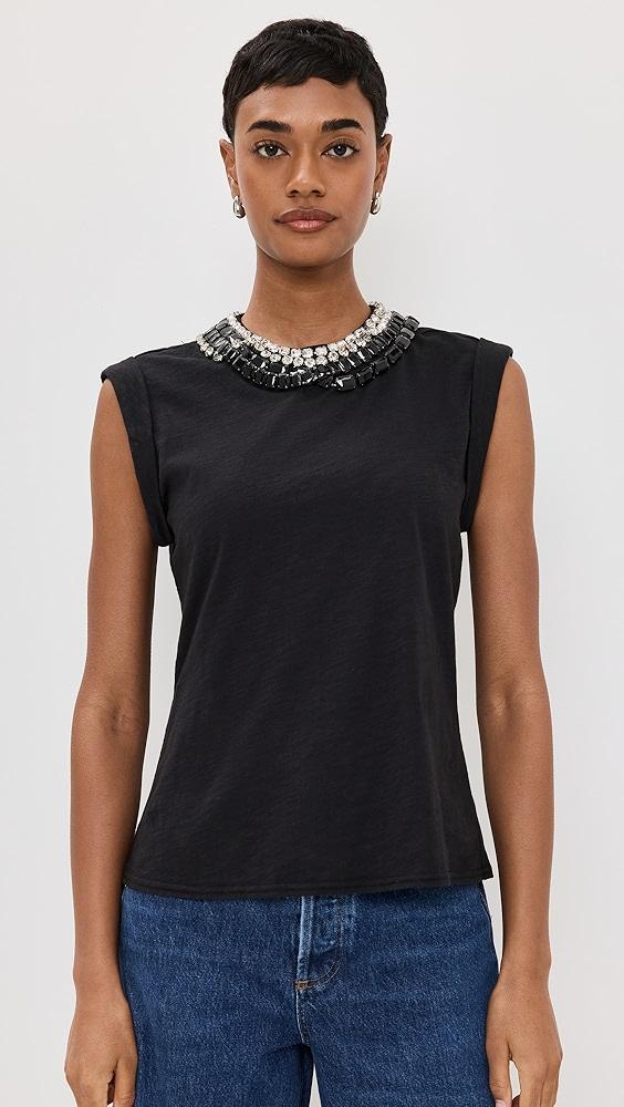 Cinq à Sept Chunky Rhinestone Embellished Bella Tee | Shopbop Product Image