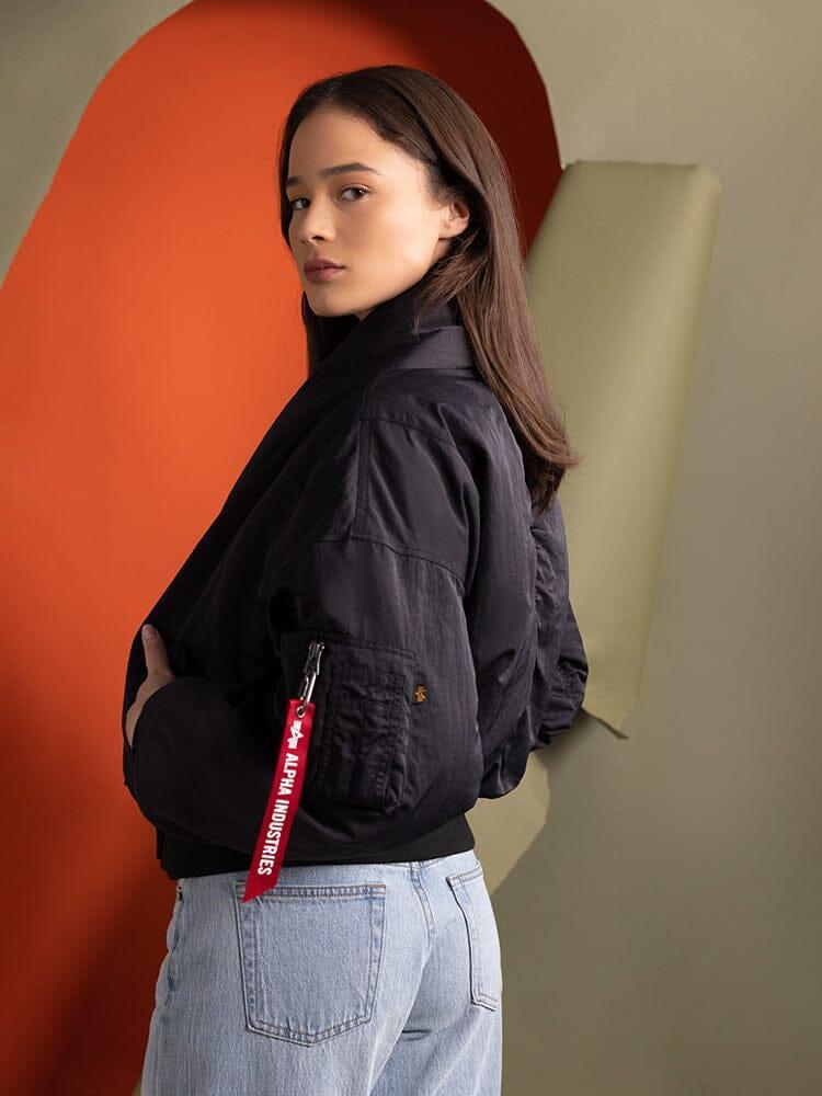 WOMEN'S SHAWL COLLAR BOMBER JACKET - COYOTE BROWN / XS Product Image