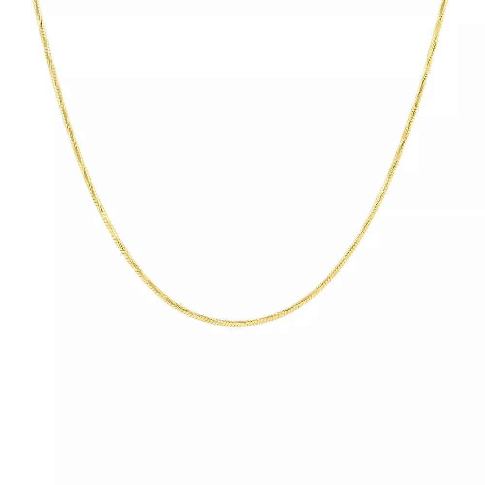 PRIMROSE 24k Gold Plated Diamond Cut Snake Chain Necklace, Women's, Size: 18", Gold Tone Product Image