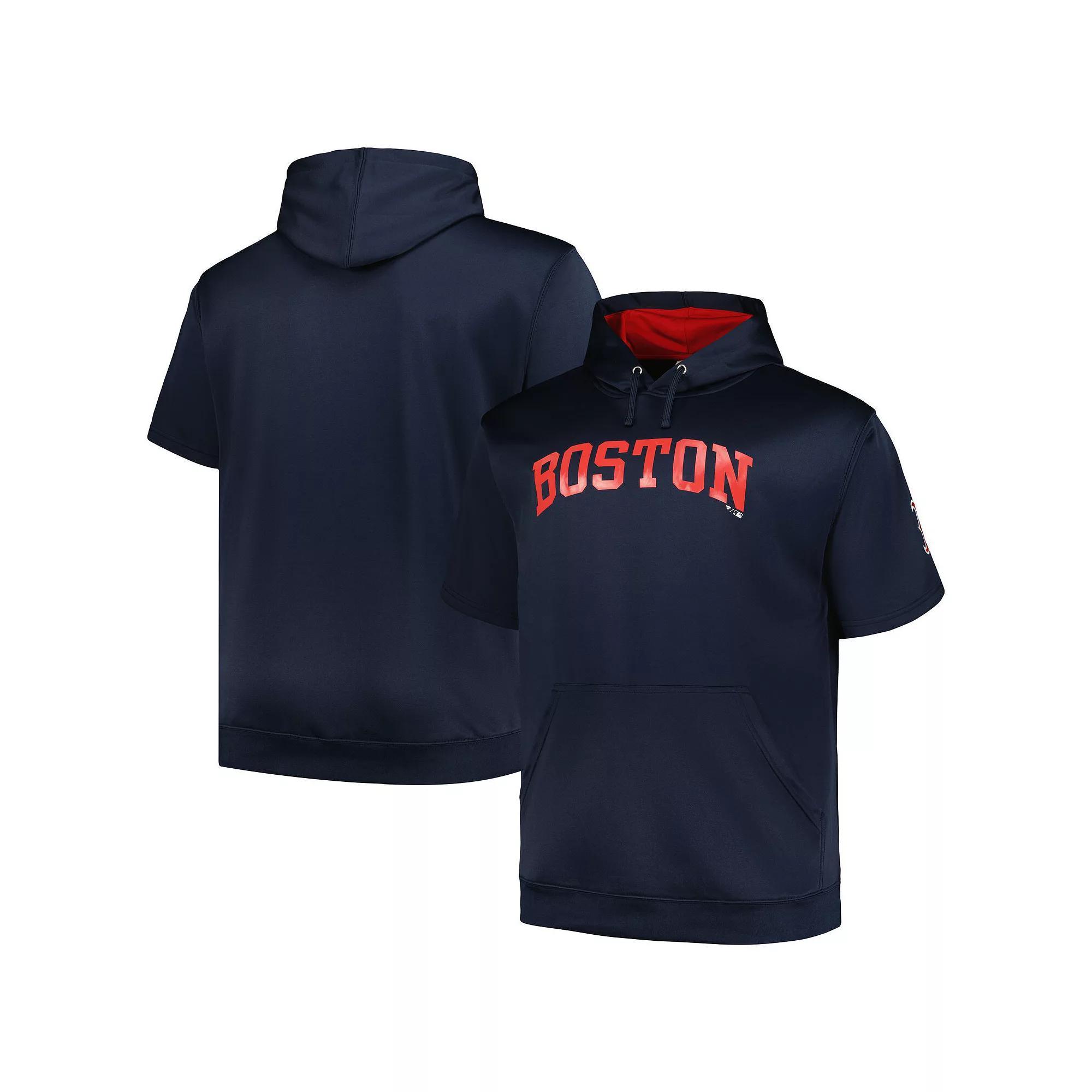 Men's Profile Navy Boston Red Sox Big & Tall Contrast Short Sleeve Pullover Hoodie, Size: 3XLT, Blue Product Image