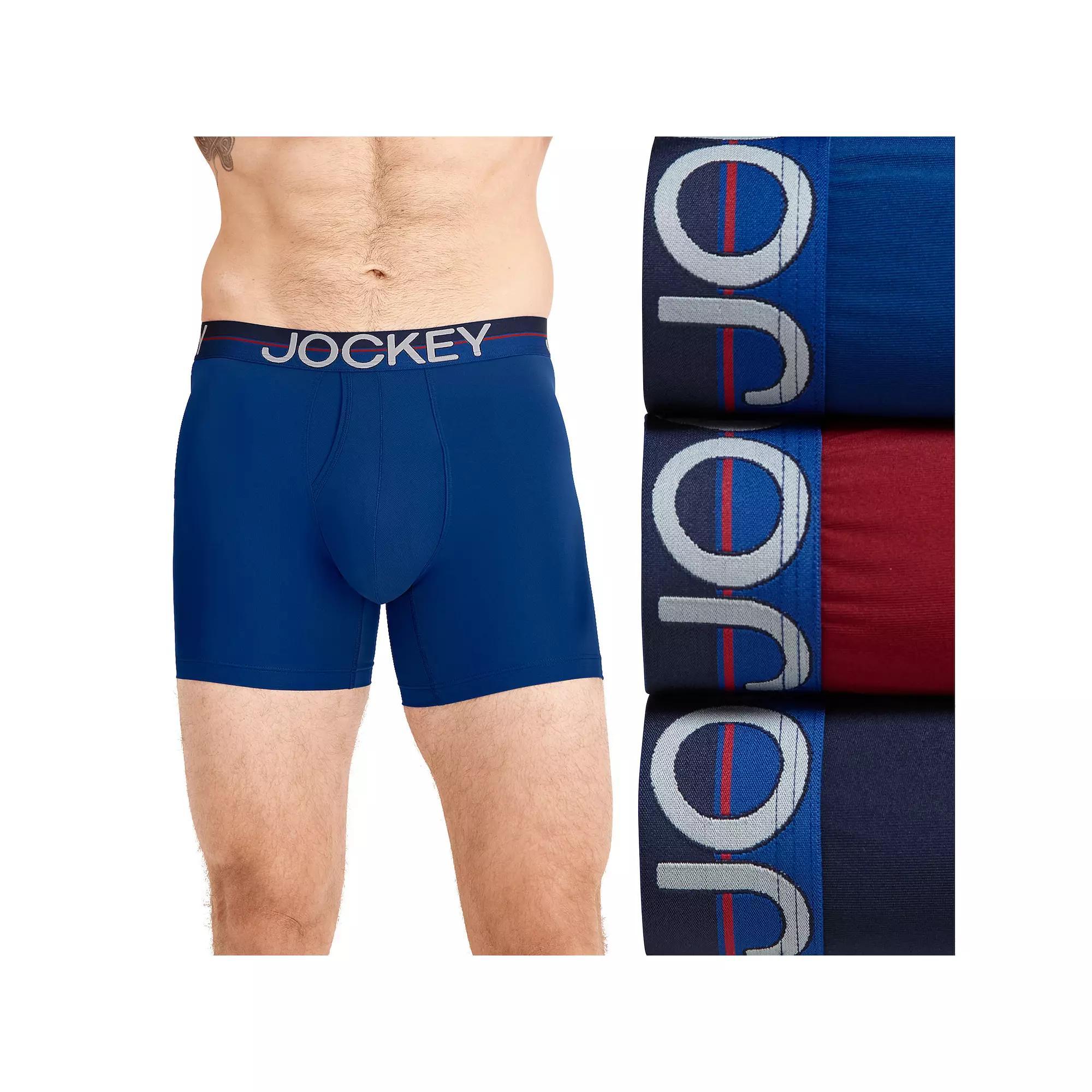 Men's Jockey® Infinite Cool 3-pack Microfiber Stretch 5" Boxer Briefs, Size: Medium, Red Apple Team Product Image
