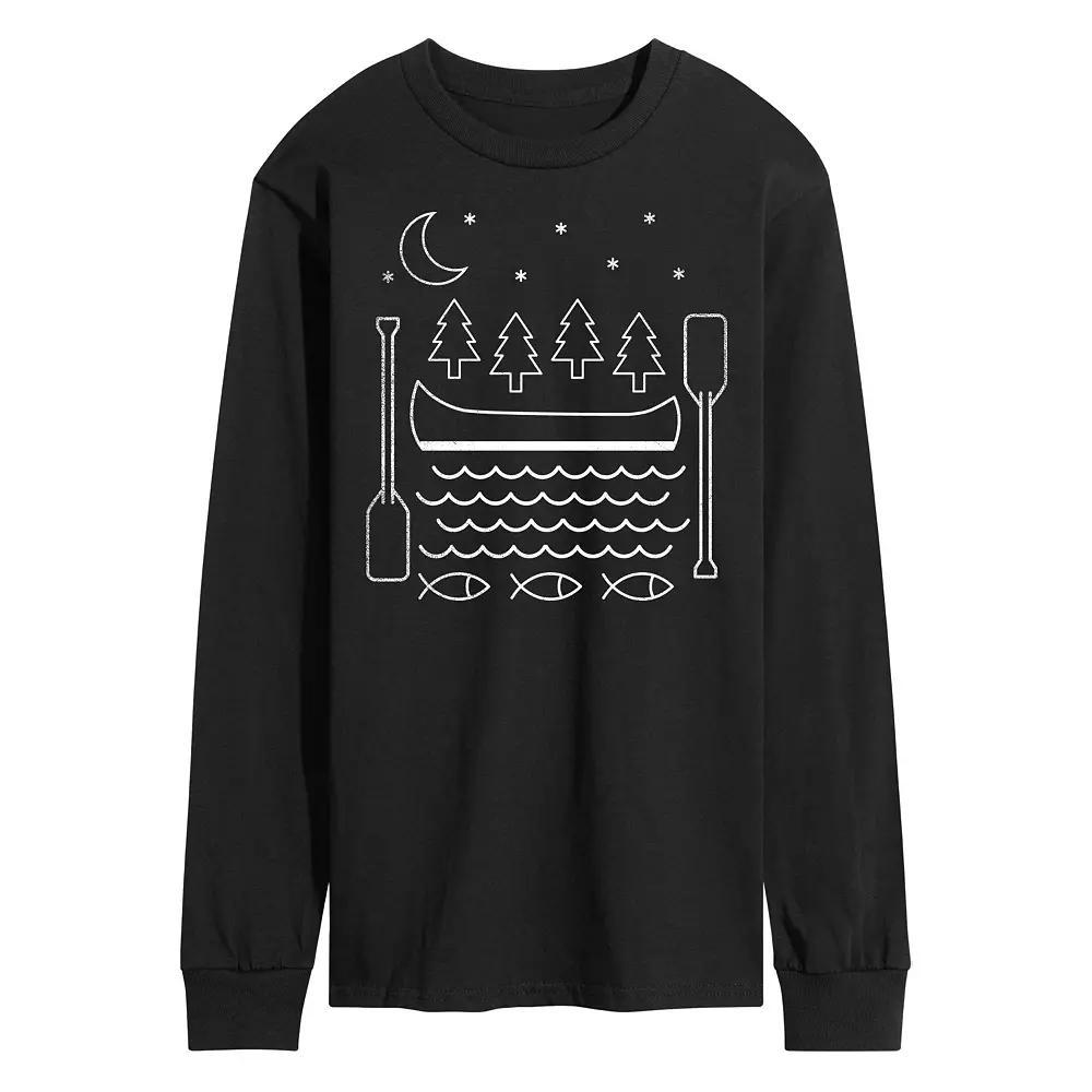 Mens Canoe Line Art Graphic Tee Product Image